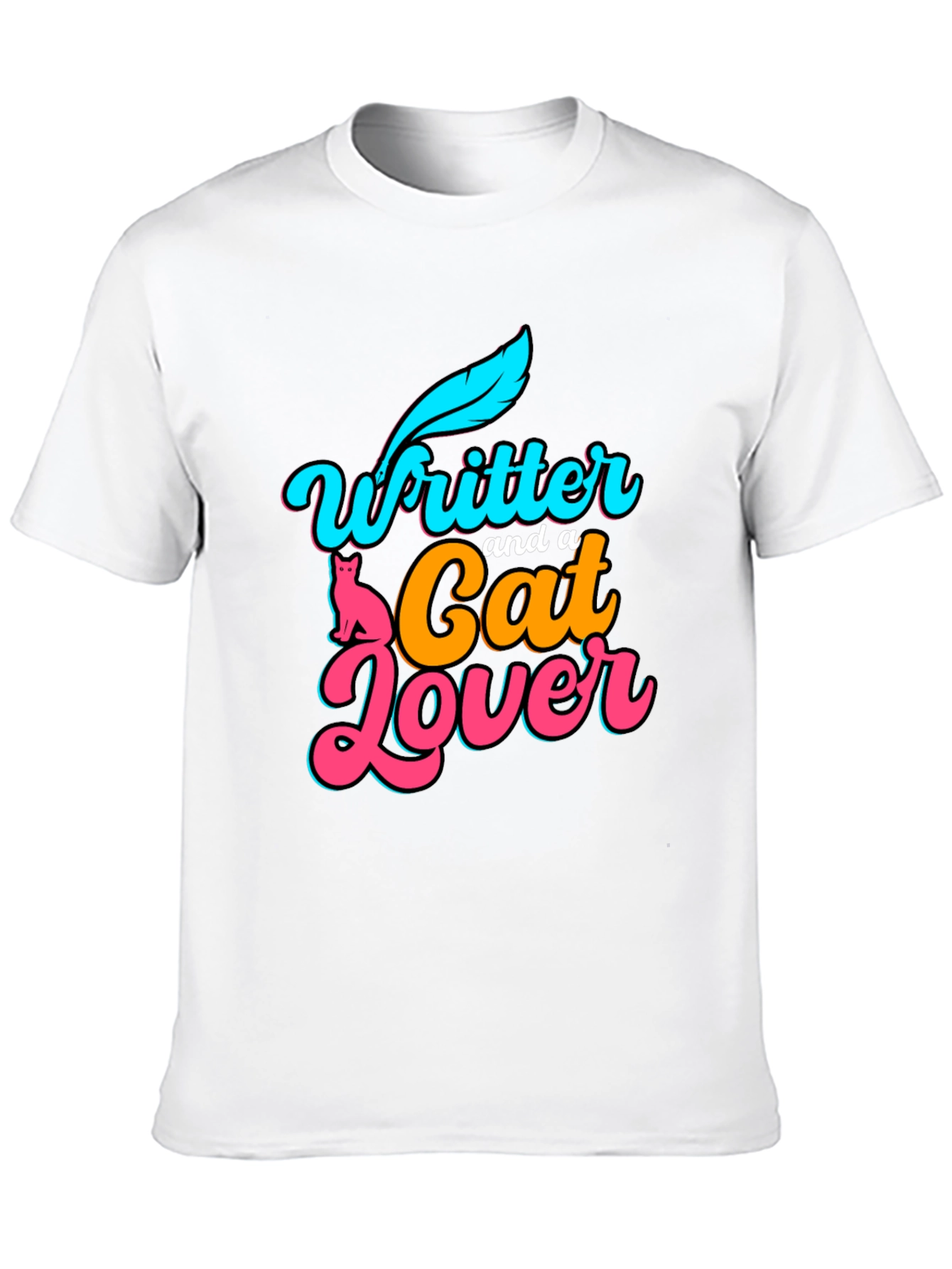 Writer and Cat Lover Graphic T-Shirt
