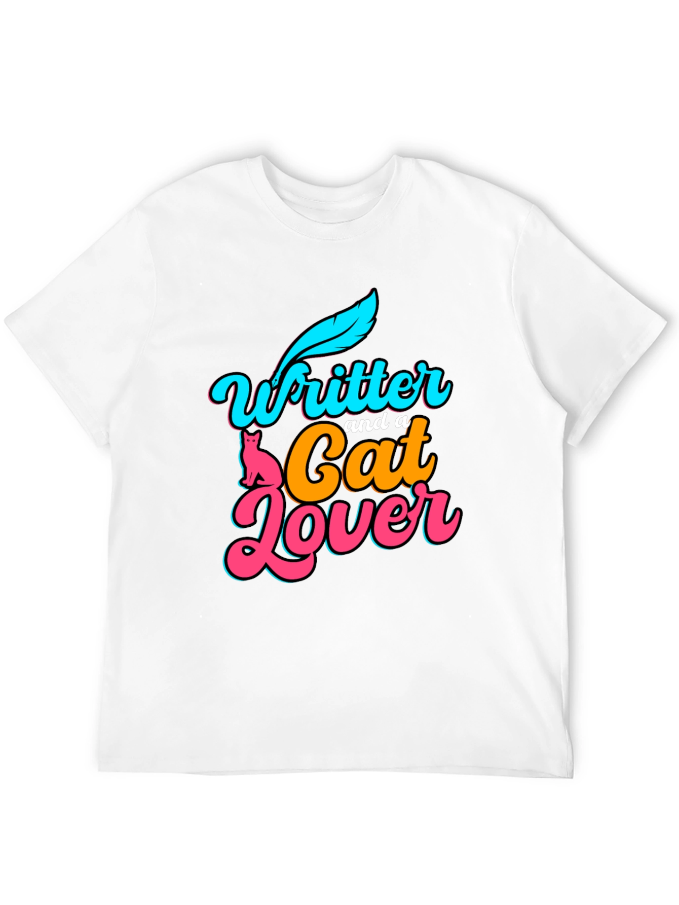 Writer and Cat Lover Graphic T-Shirt
