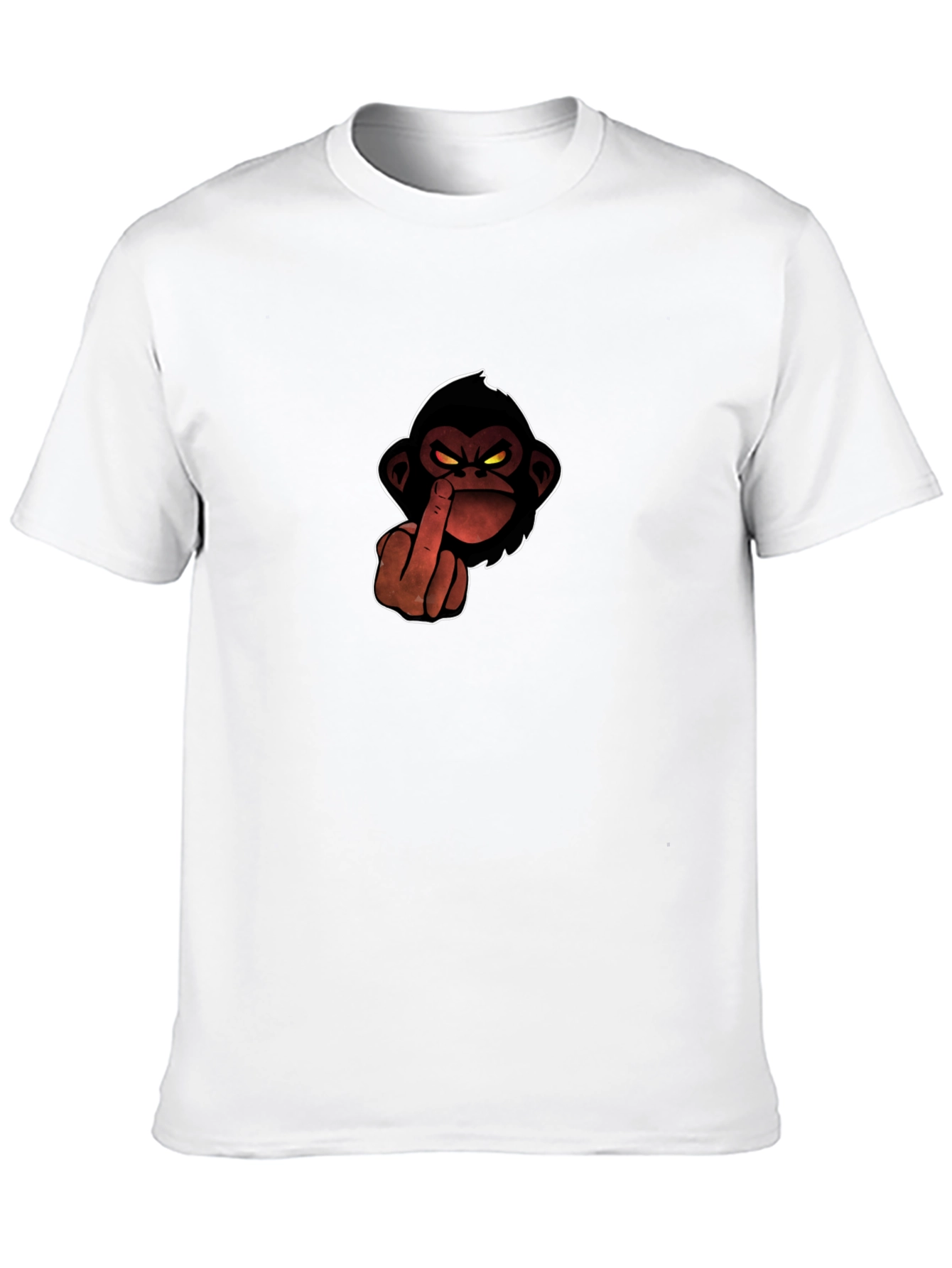 Black T-Shirt with Monkey Middle Finger Graphic