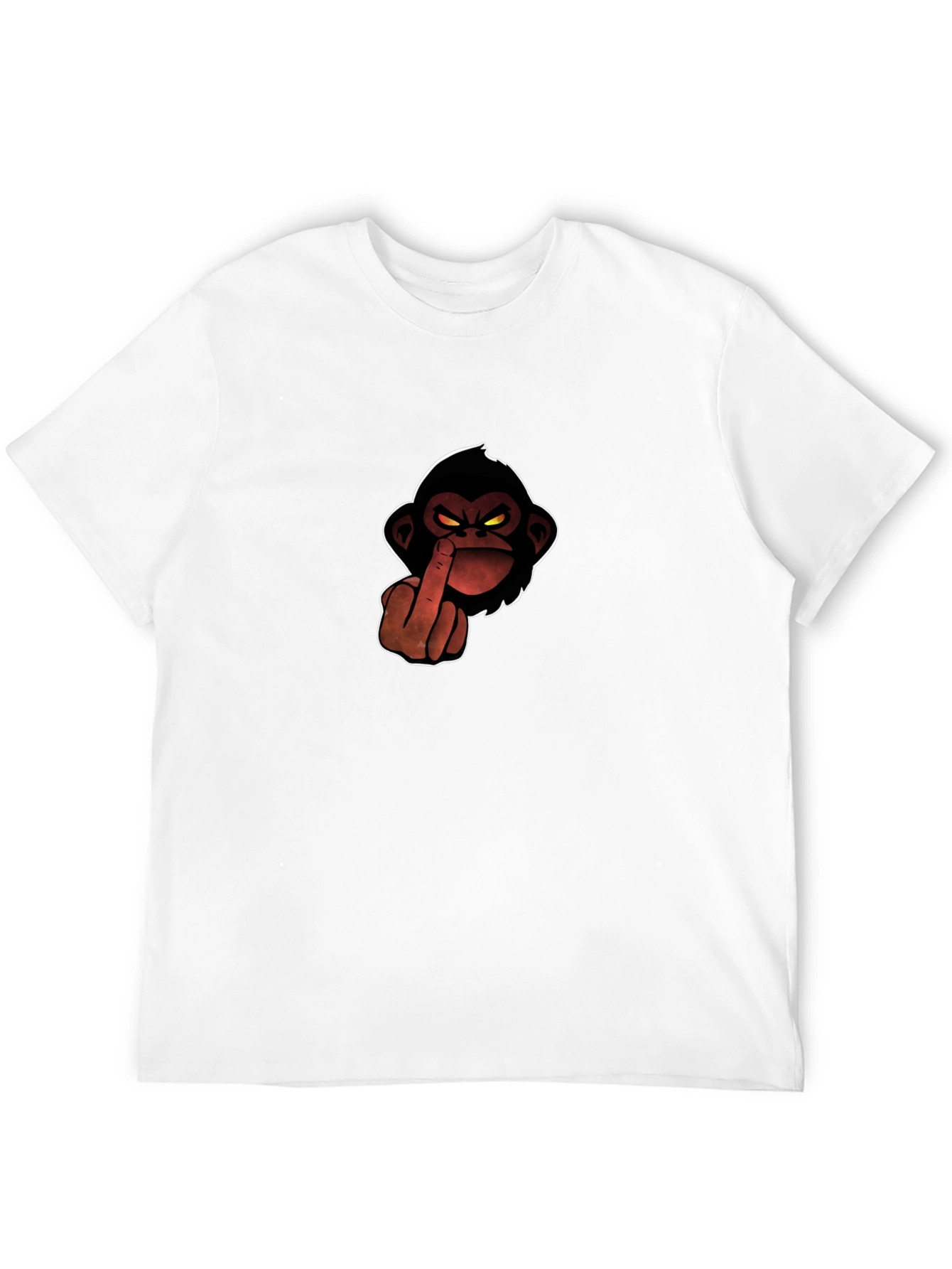 Black T-Shirt with Monkey Middle Finger Graphic