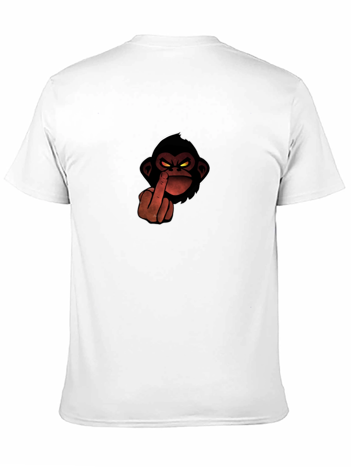 Black T-Shirt with Monkey Middle Finger Graphic