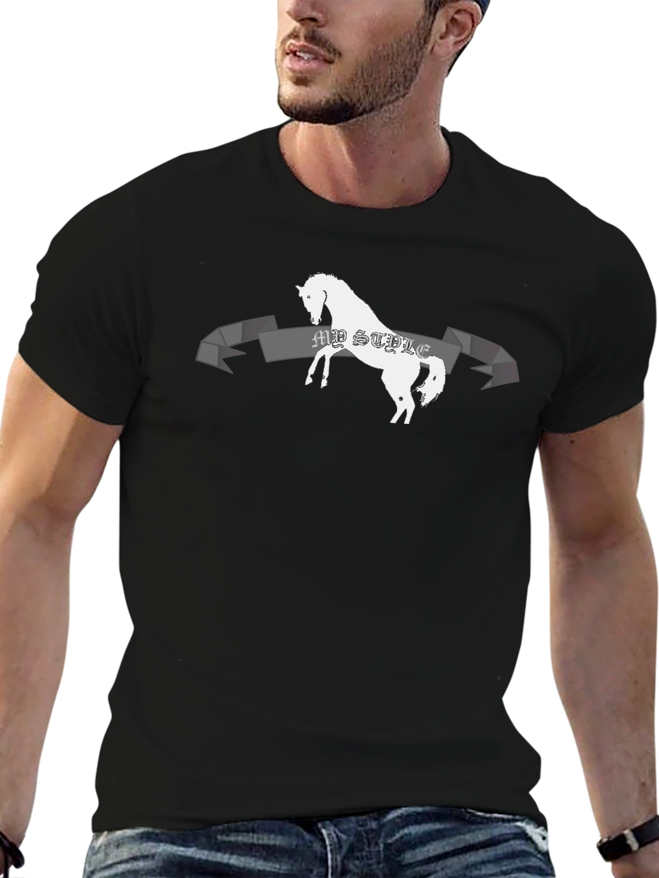 Black Horse Graphic T-Shirt - My Style