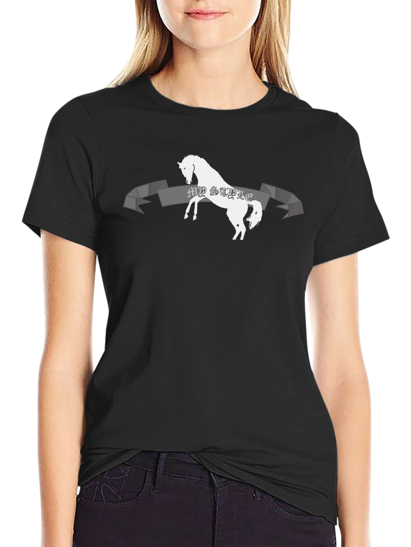 Black Horse Graphic T-Shirt - My Style