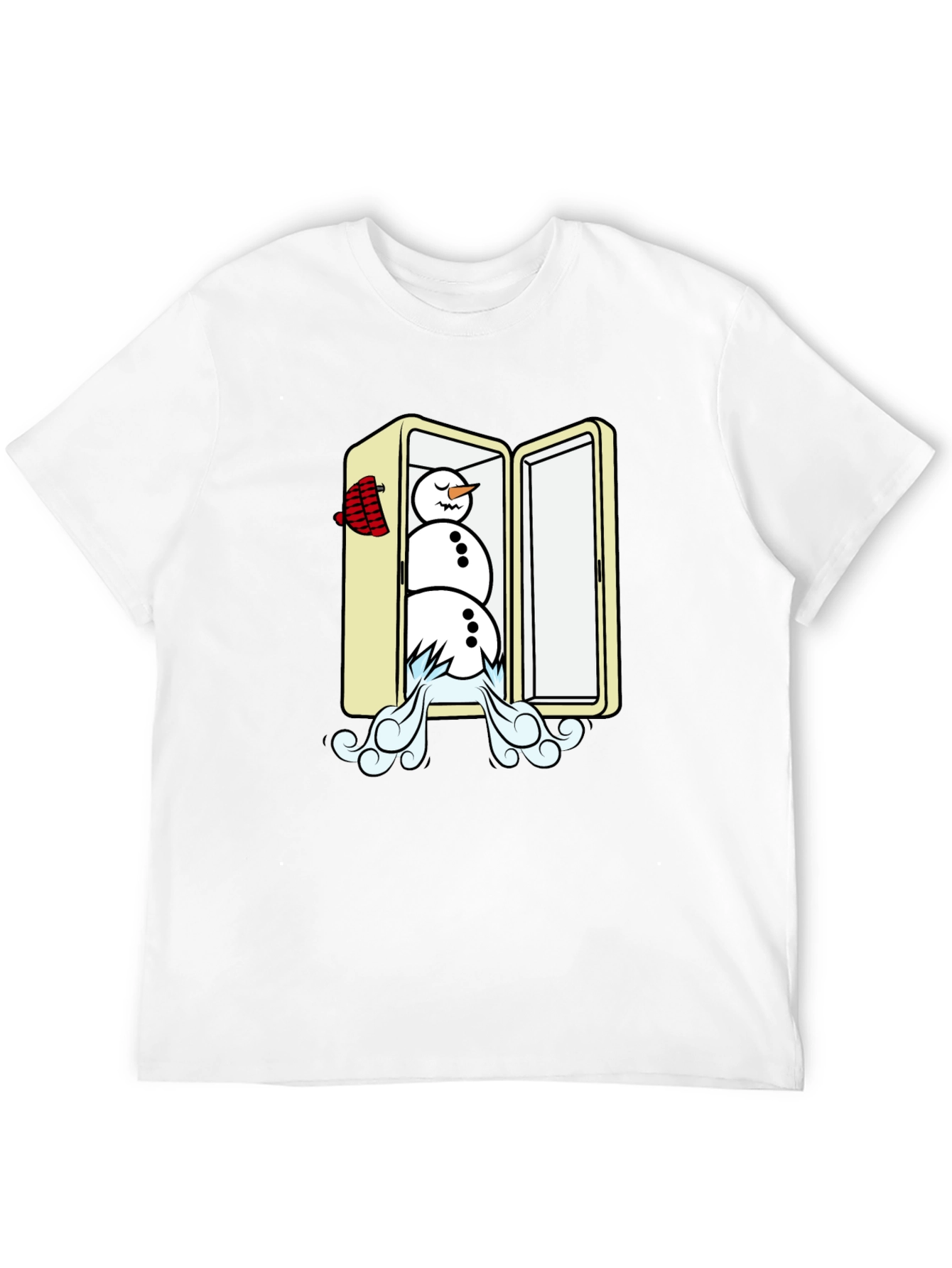Cool Snowman in Fridge Graphic Tee - Black