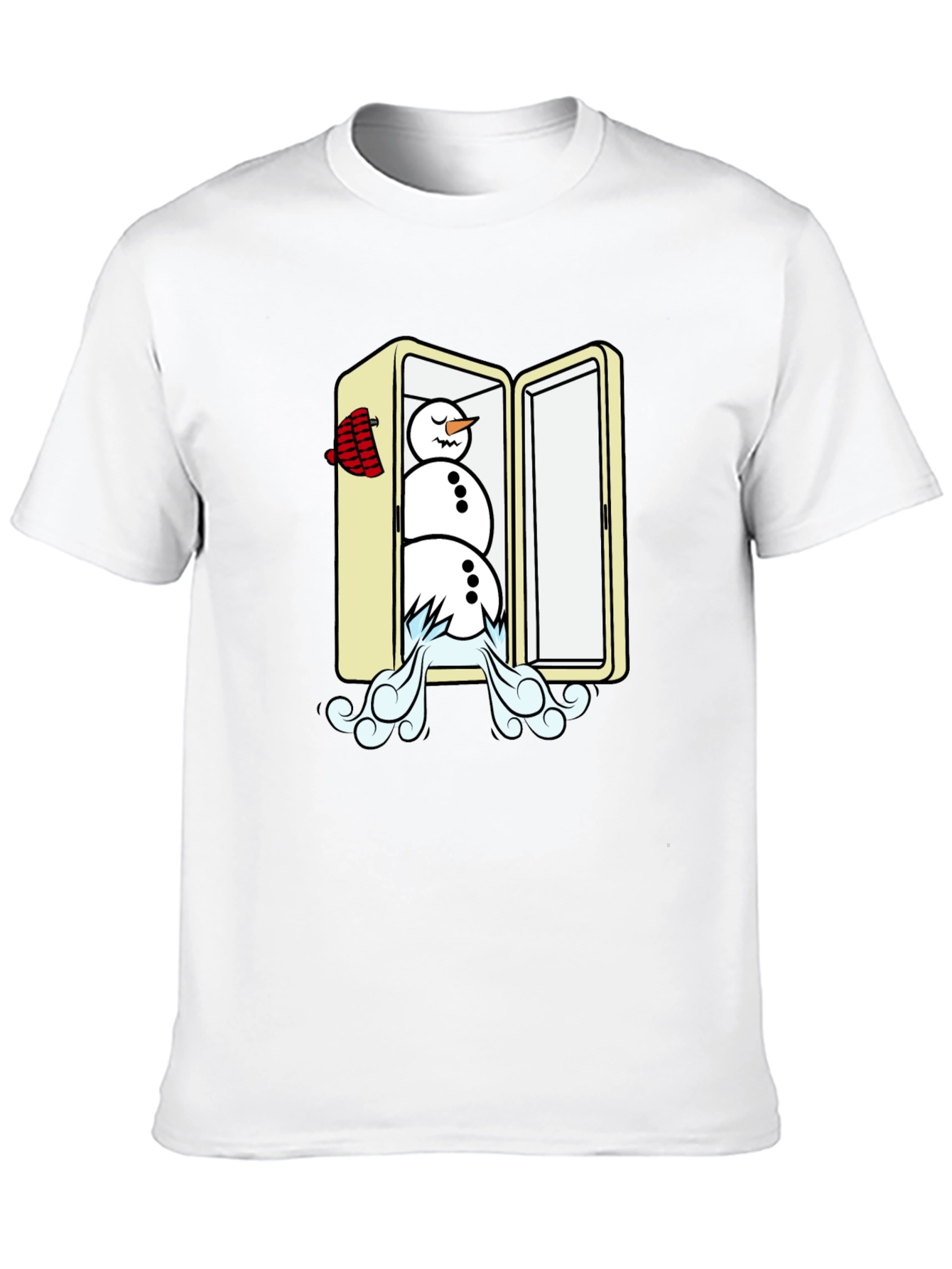 Cool Snowman in Fridge Graphic Tee - Black
