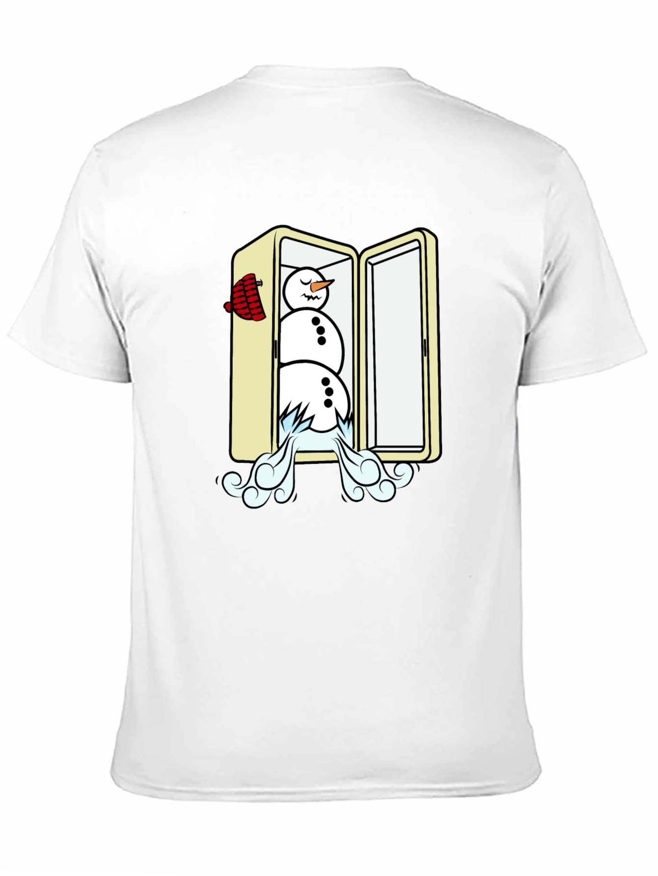 Cool Snowman in Fridge Graphic Tee - Black