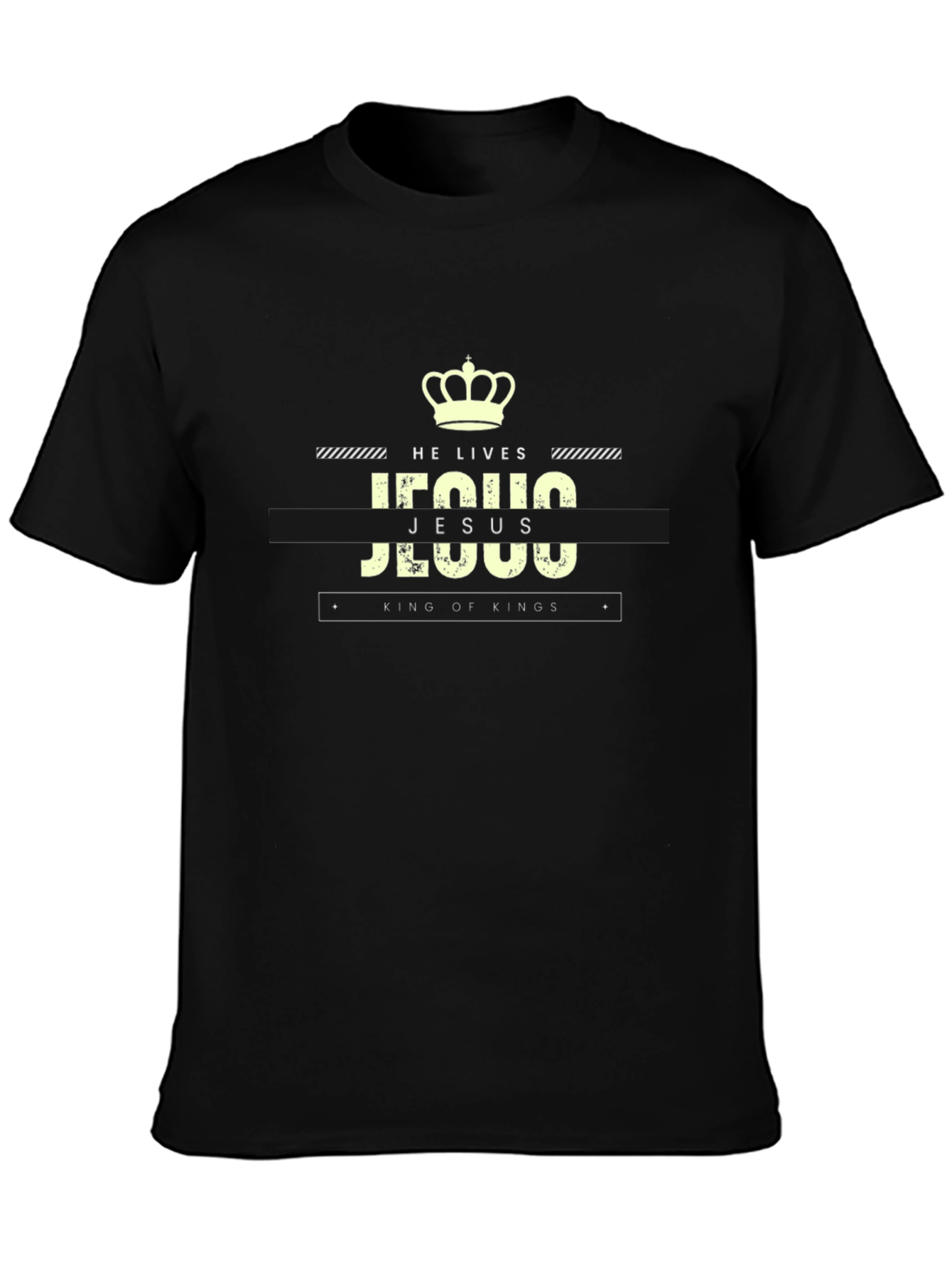 He Lives Jesus King of Kings Black T-Shirt