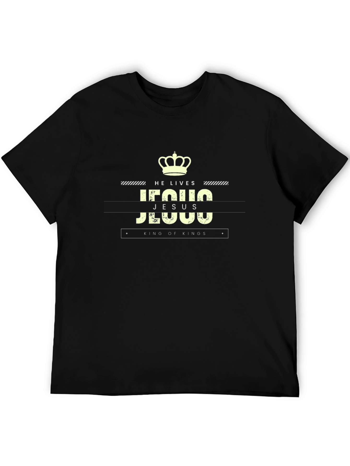 He Lives Jesus King of Kings Black T-Shirt