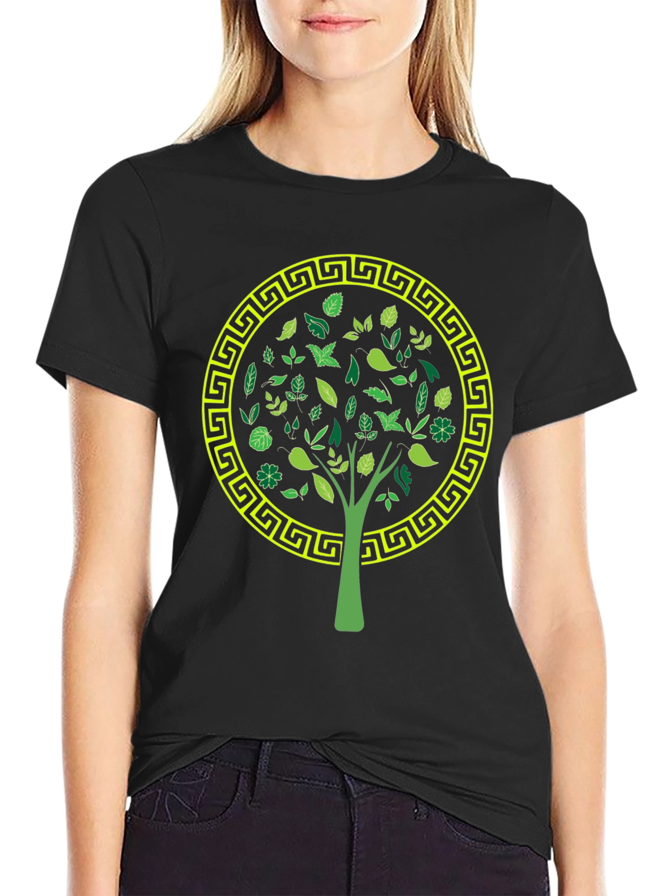 Nature Tree Graphic Tee - Stylish Black T-Shirt