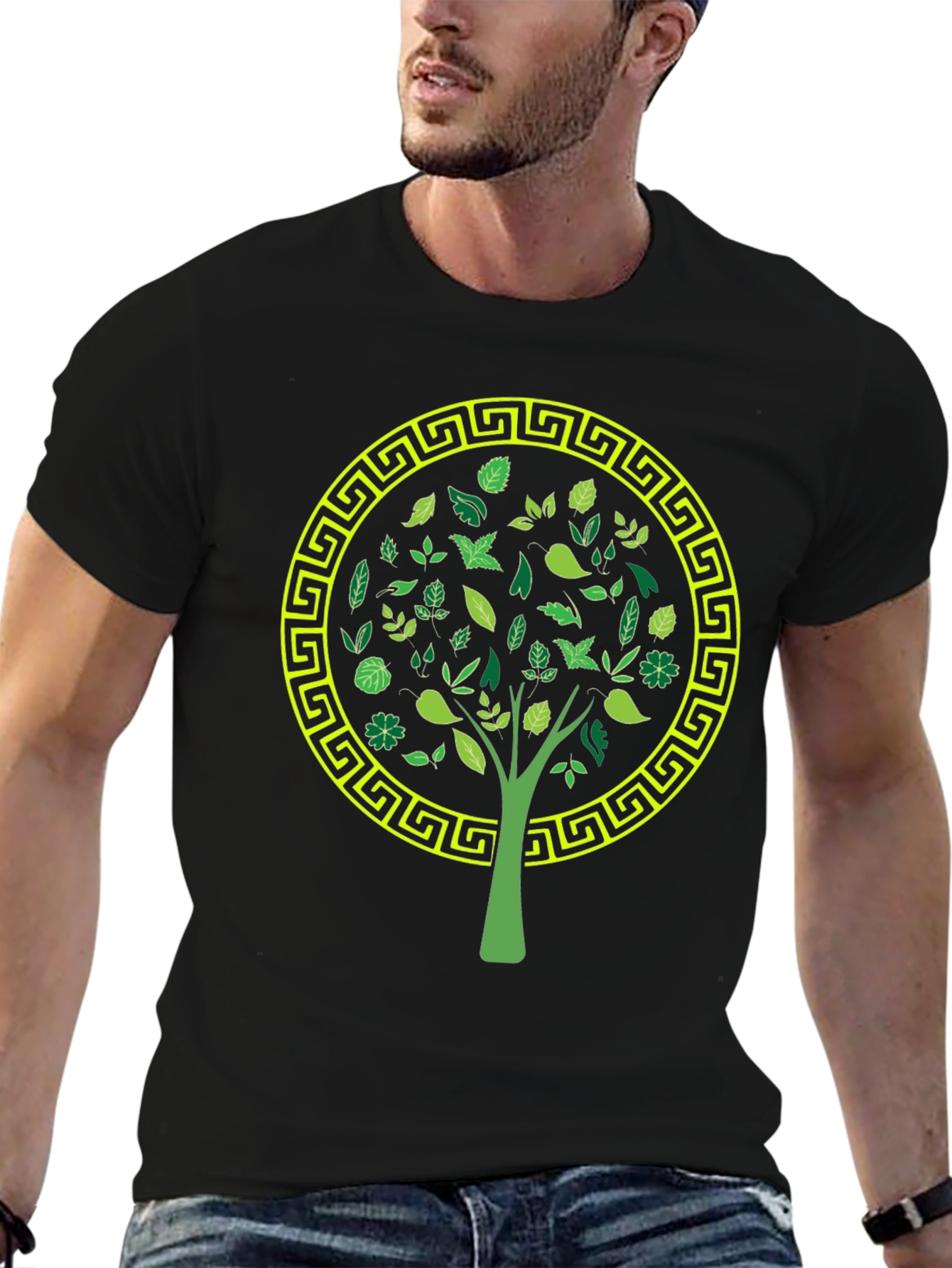 Nature Tree Graphic Tee - Stylish Black T-Shirt