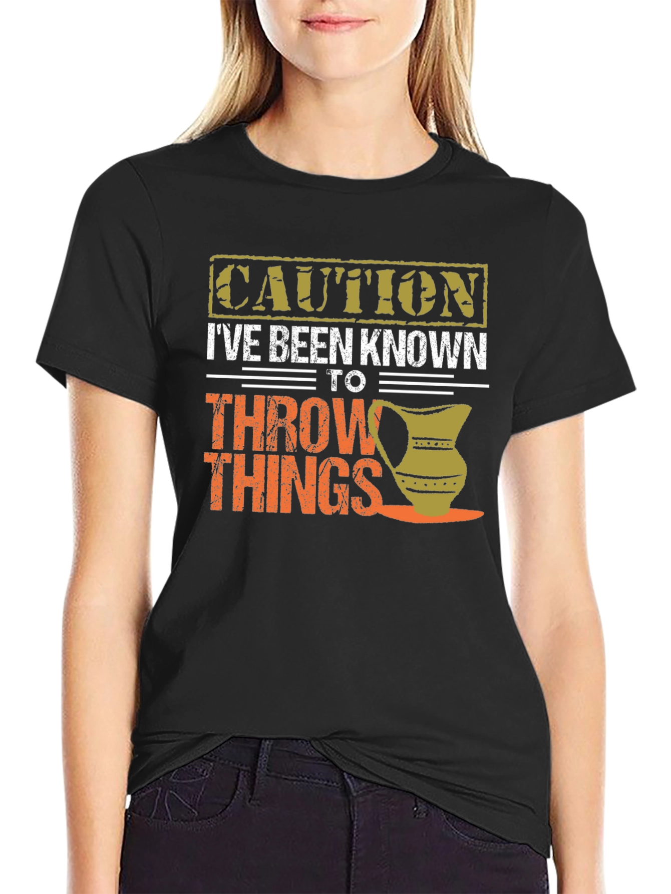 Caution Throw Things T-Shirt - Funny Potter Gift