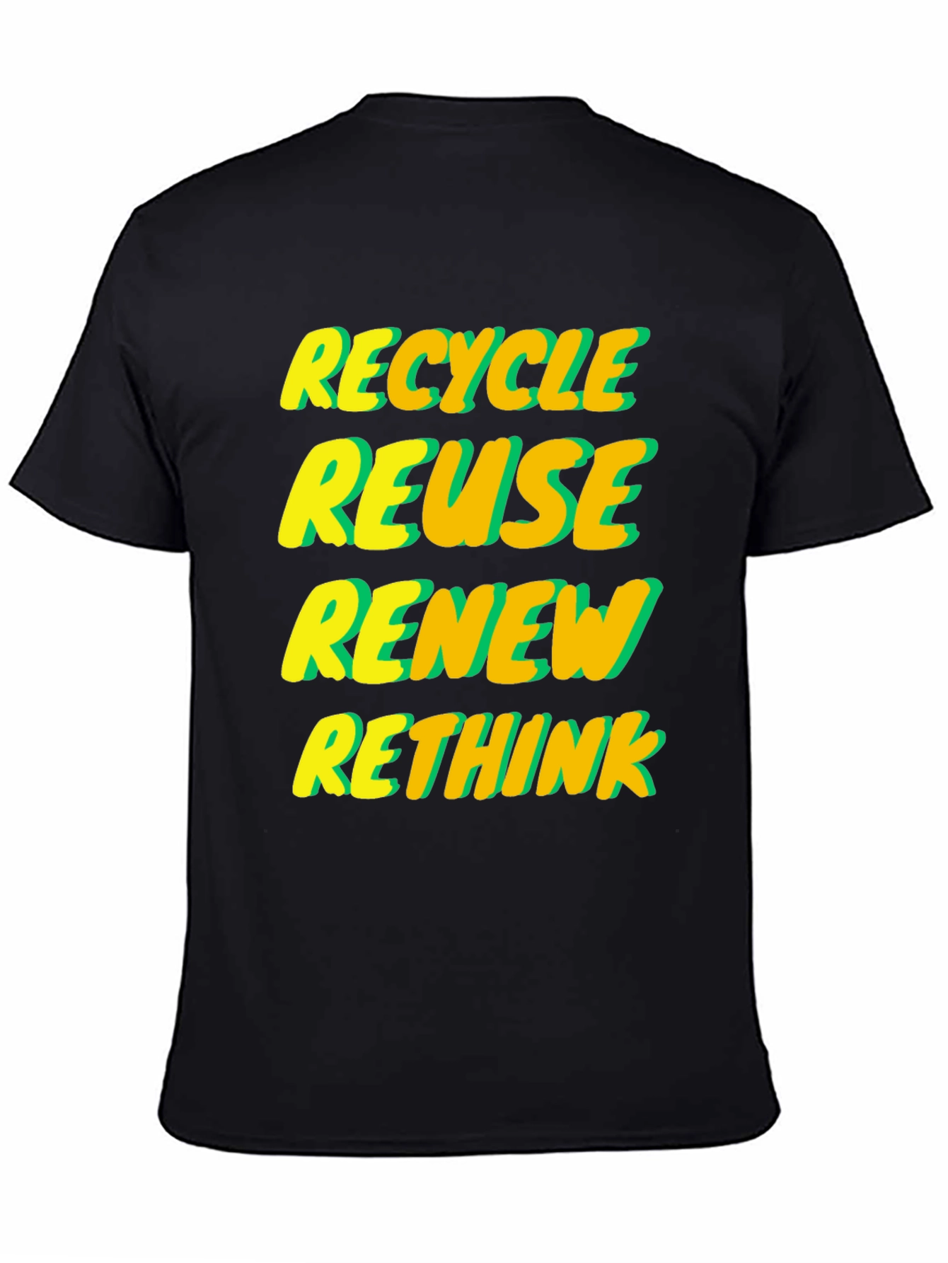 Eco-Friendly Graphic Tee - Recycle Reuse Renew Rethink
