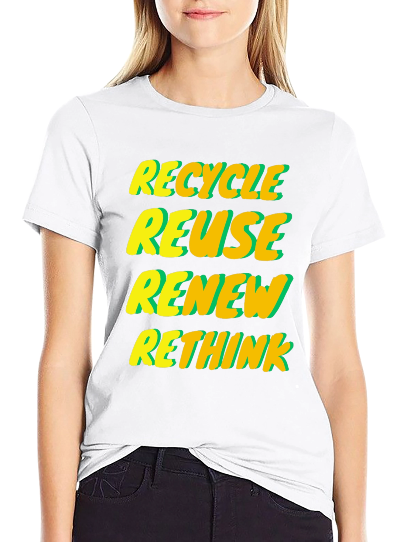 Eco-Friendly Graphic Tee - Recycle Reuse Renew Rethink