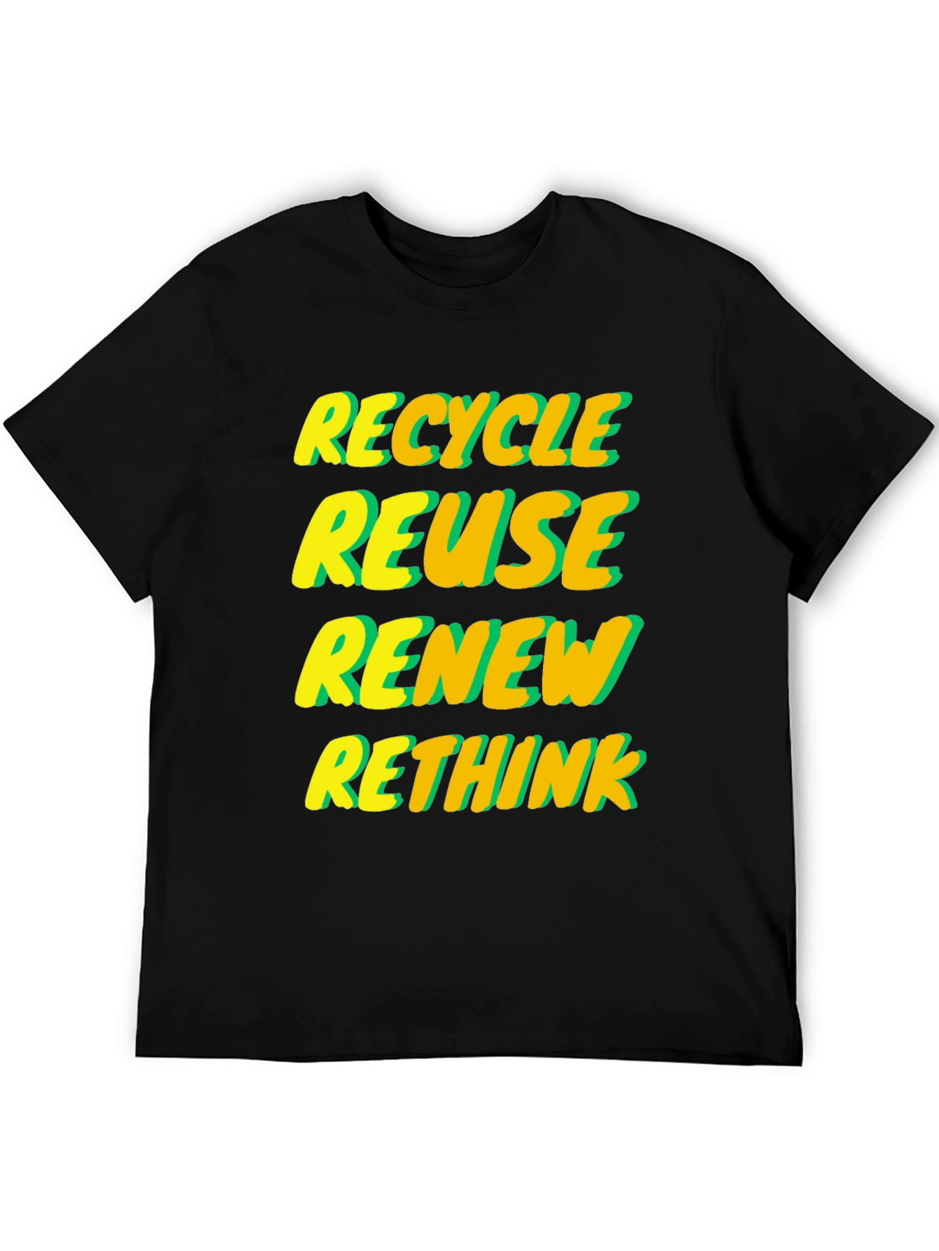 Eco-Friendly Graphic Tee - Recycle Reuse Renew Rethink