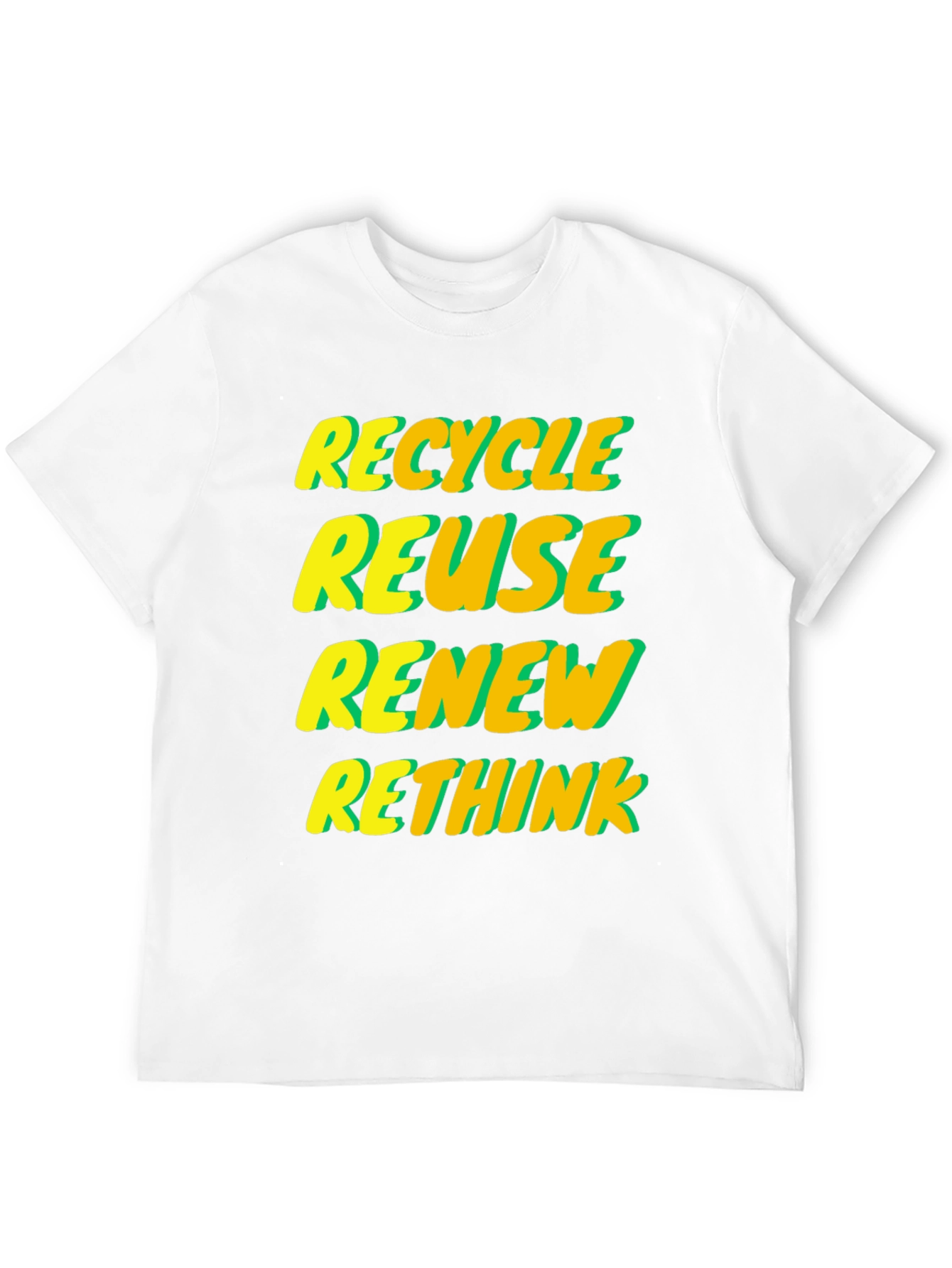 Eco-Friendly Graphic Tee - Recycle Reuse Renew Rethink