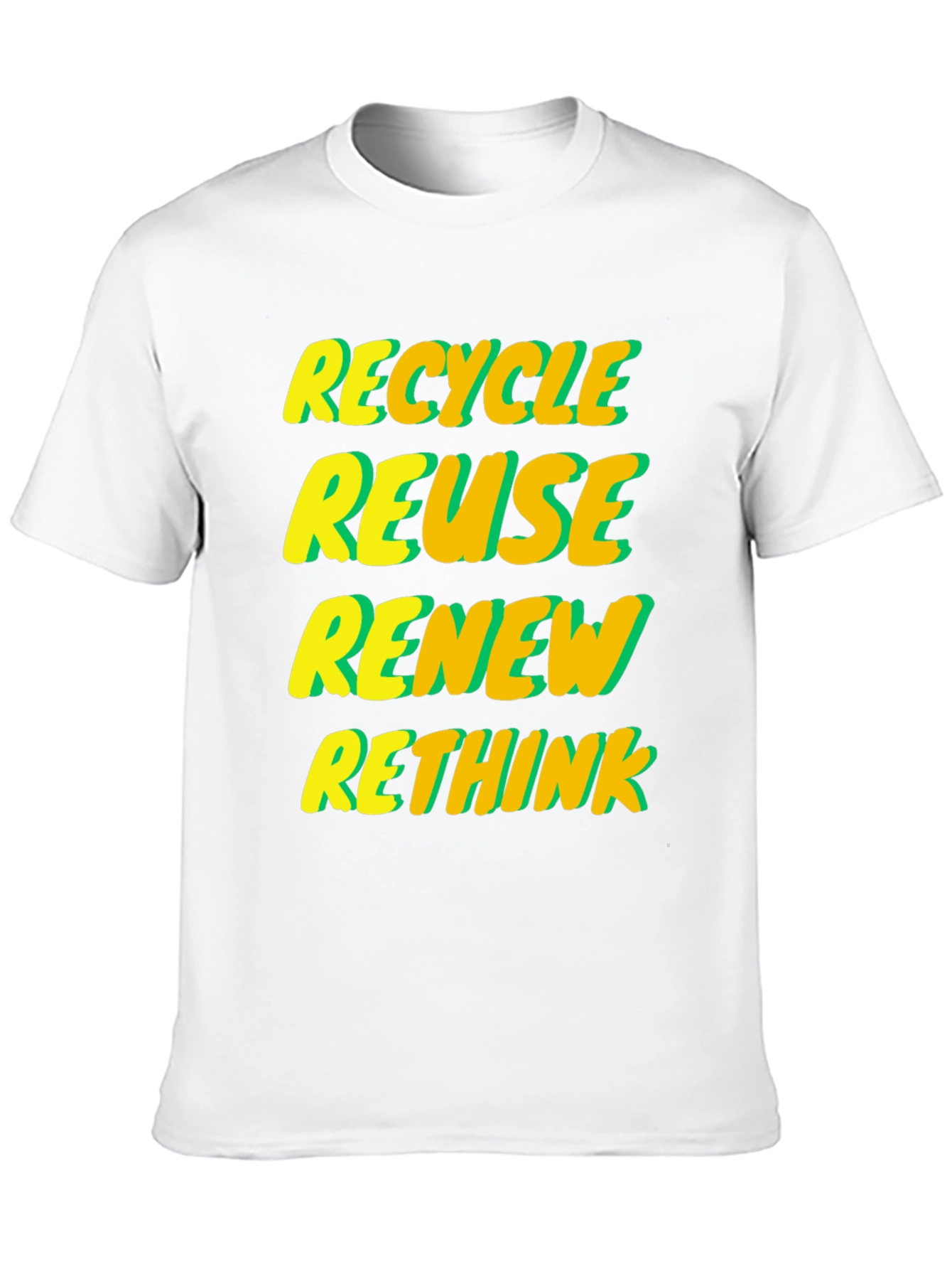 Eco-Friendly Graphic Tee - Recycle Reuse Renew Rethink