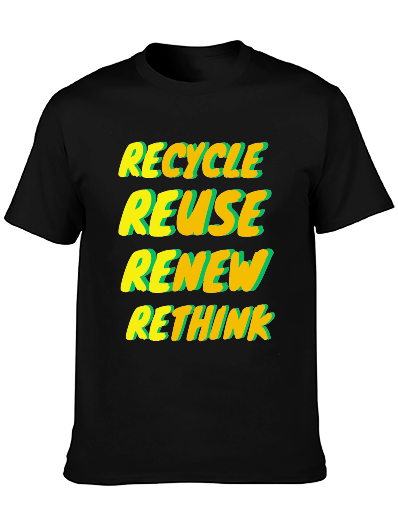 Eco-Friendly Graphic Tee - Recycle Reuse Renew Rethink