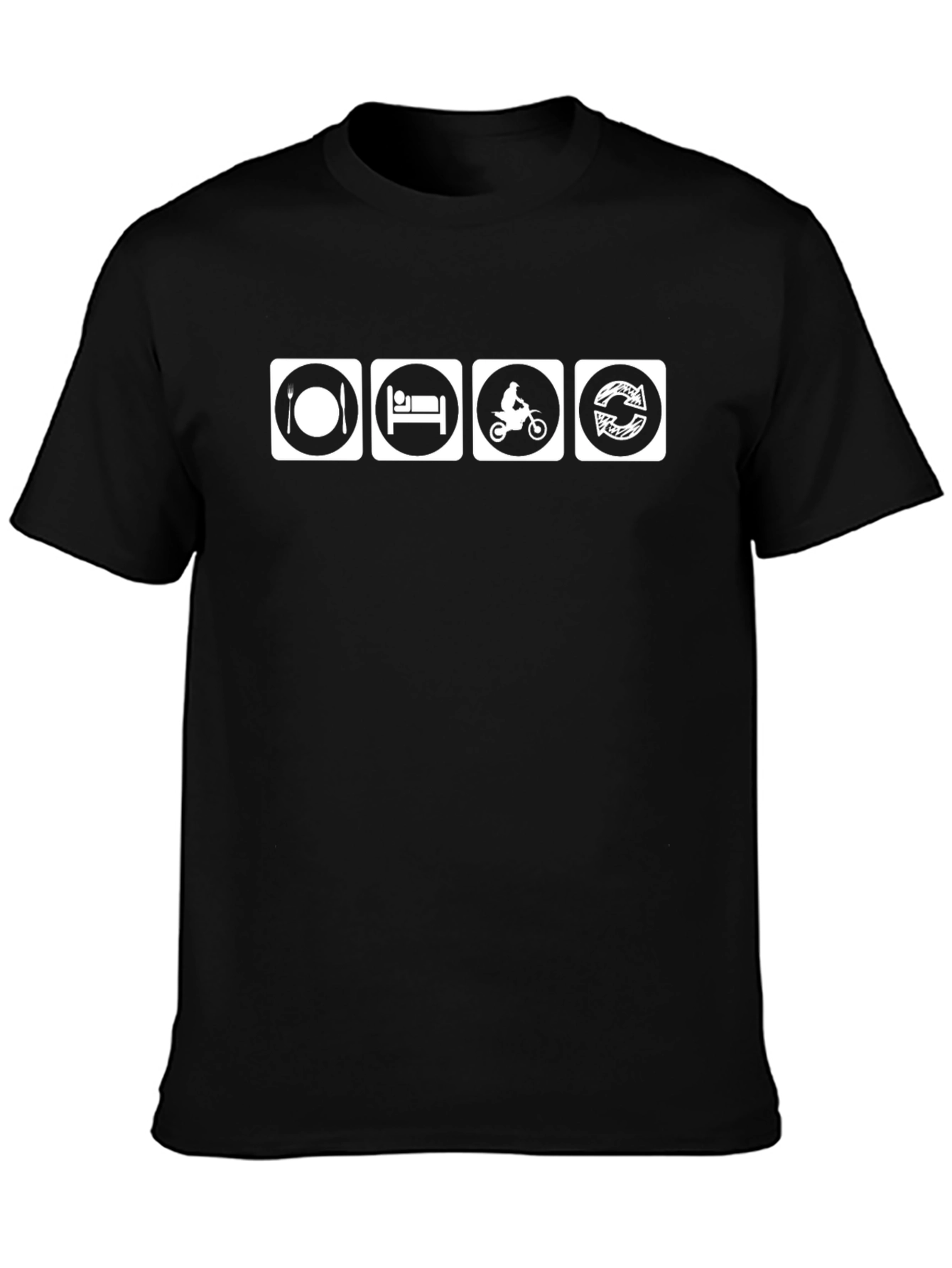 Eat Sleep Ride Repeat Black T-Shirt