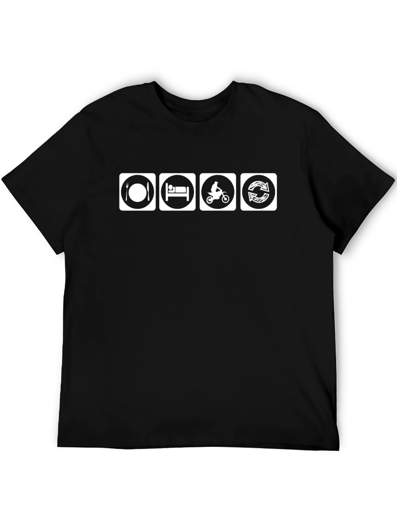 Eat Sleep Ride Repeat Black T-Shirt