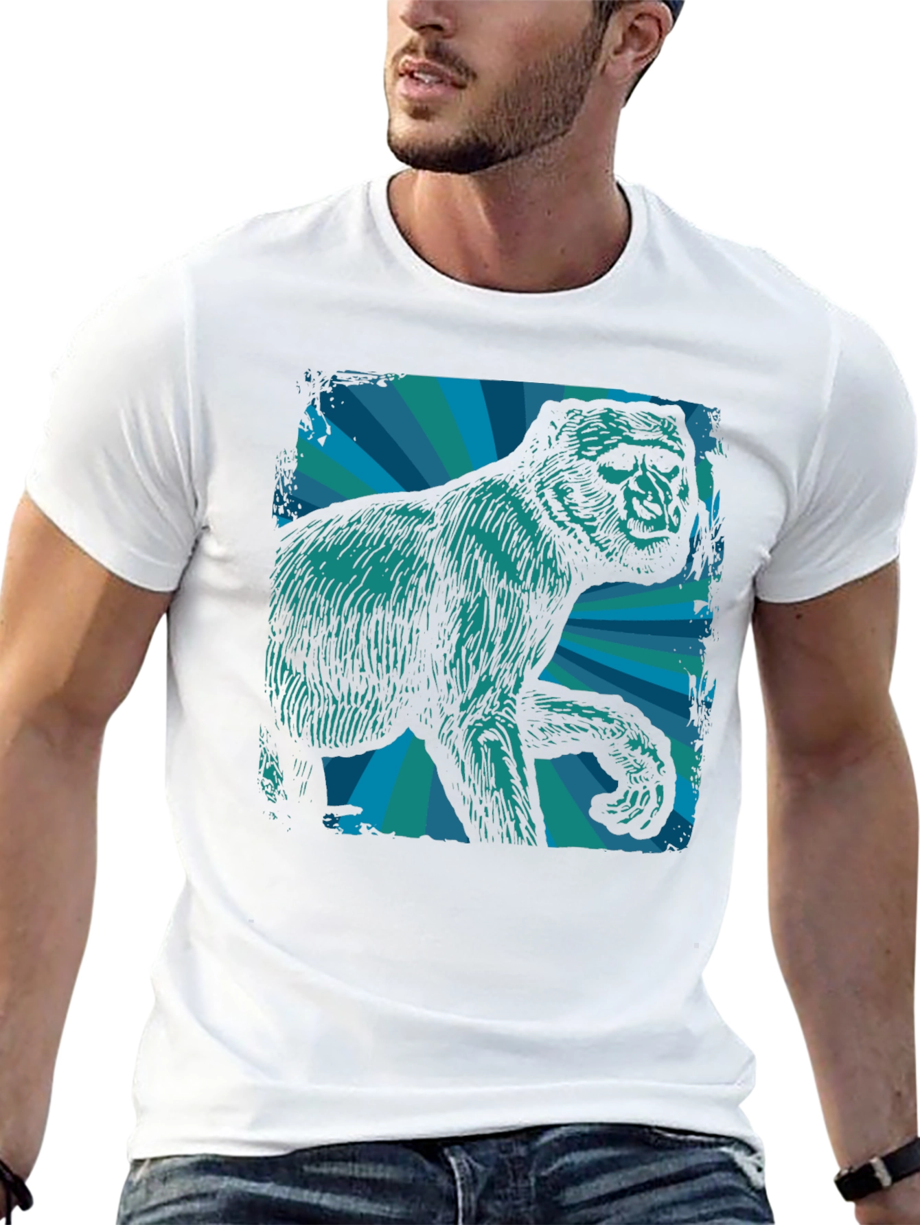 Retro Gorilla Graphic Tee - Mens Black T-Shirt