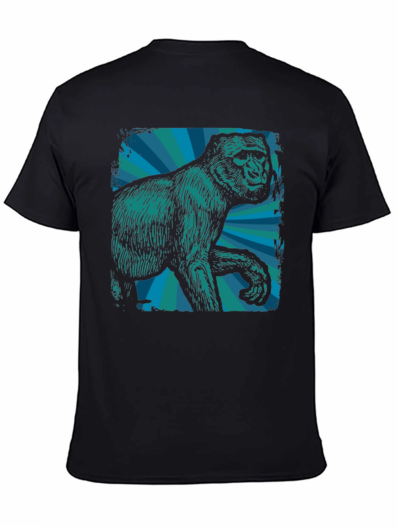 Retro Gorilla Graphic Tee - Mens Black T-Shirt
