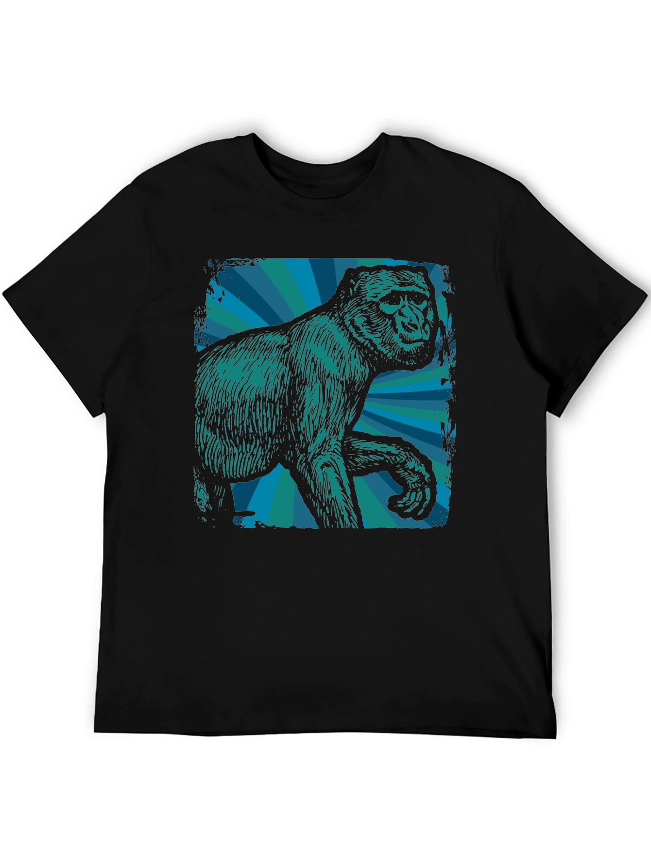 Retro Gorilla Graphic Tee - Mens Black T-Shirt
