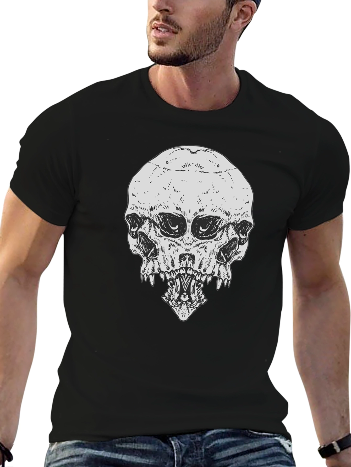 Skull Graphic Print T-Shirt