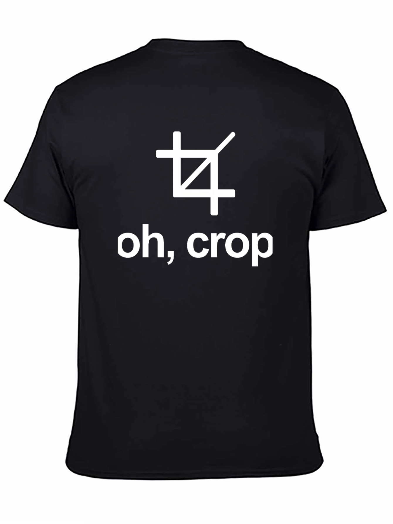 Funny Oh Crop Graphic Tee - Black Cotton T-Shirt