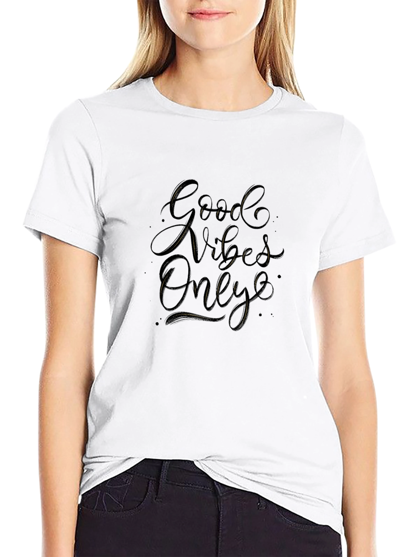 Good Vibes Only Black Graphic T-Shirt