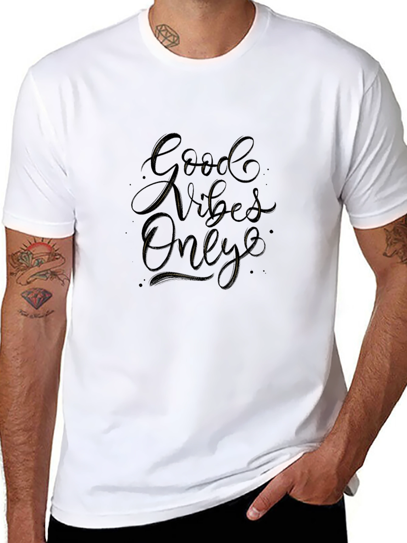 Good Vibes Only Black Graphic T-Shirt