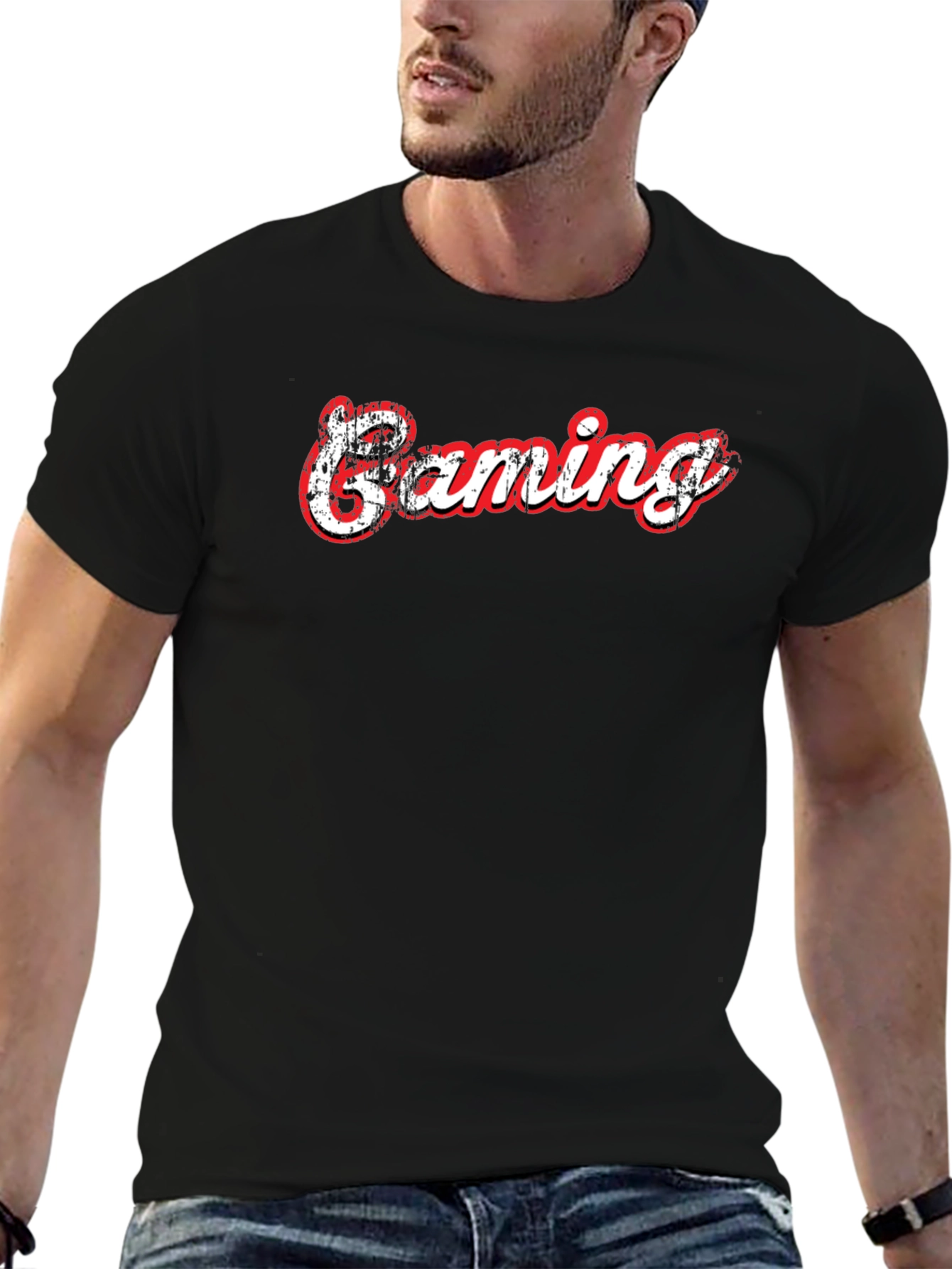 Gaming T-Shirt - Black Cotton Graphic Tee