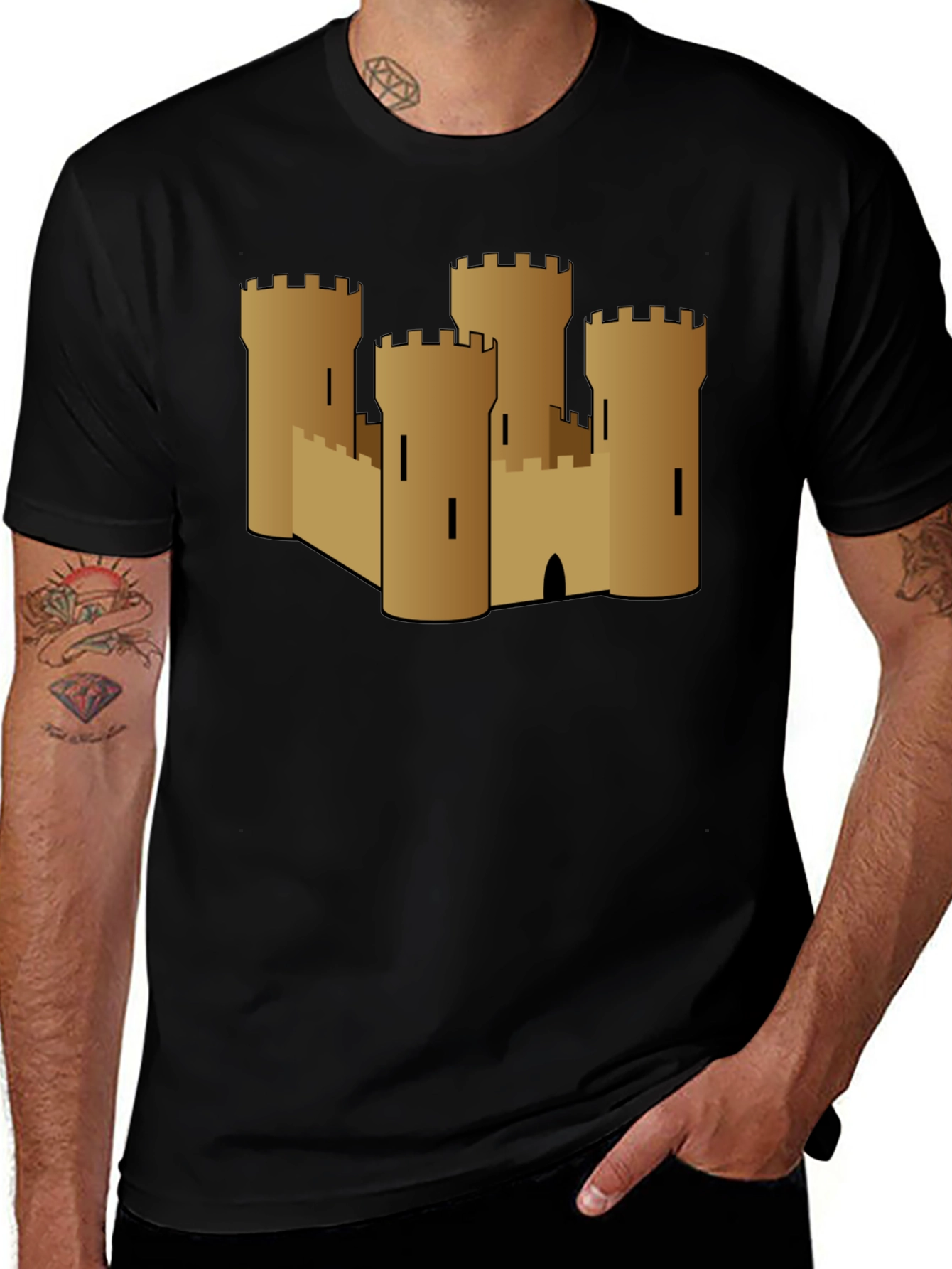 Sand Castle Graphic Tee - Black