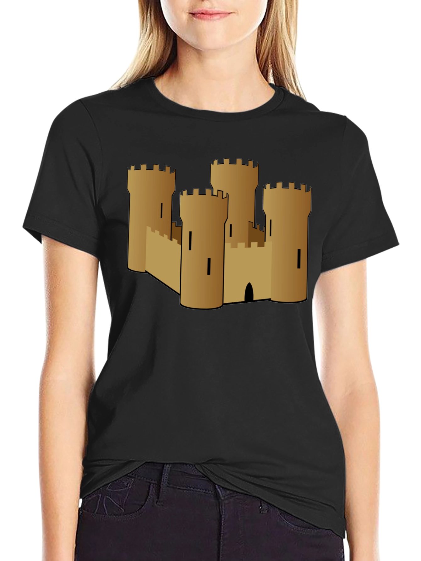 Sand Castle Graphic Tee - Black