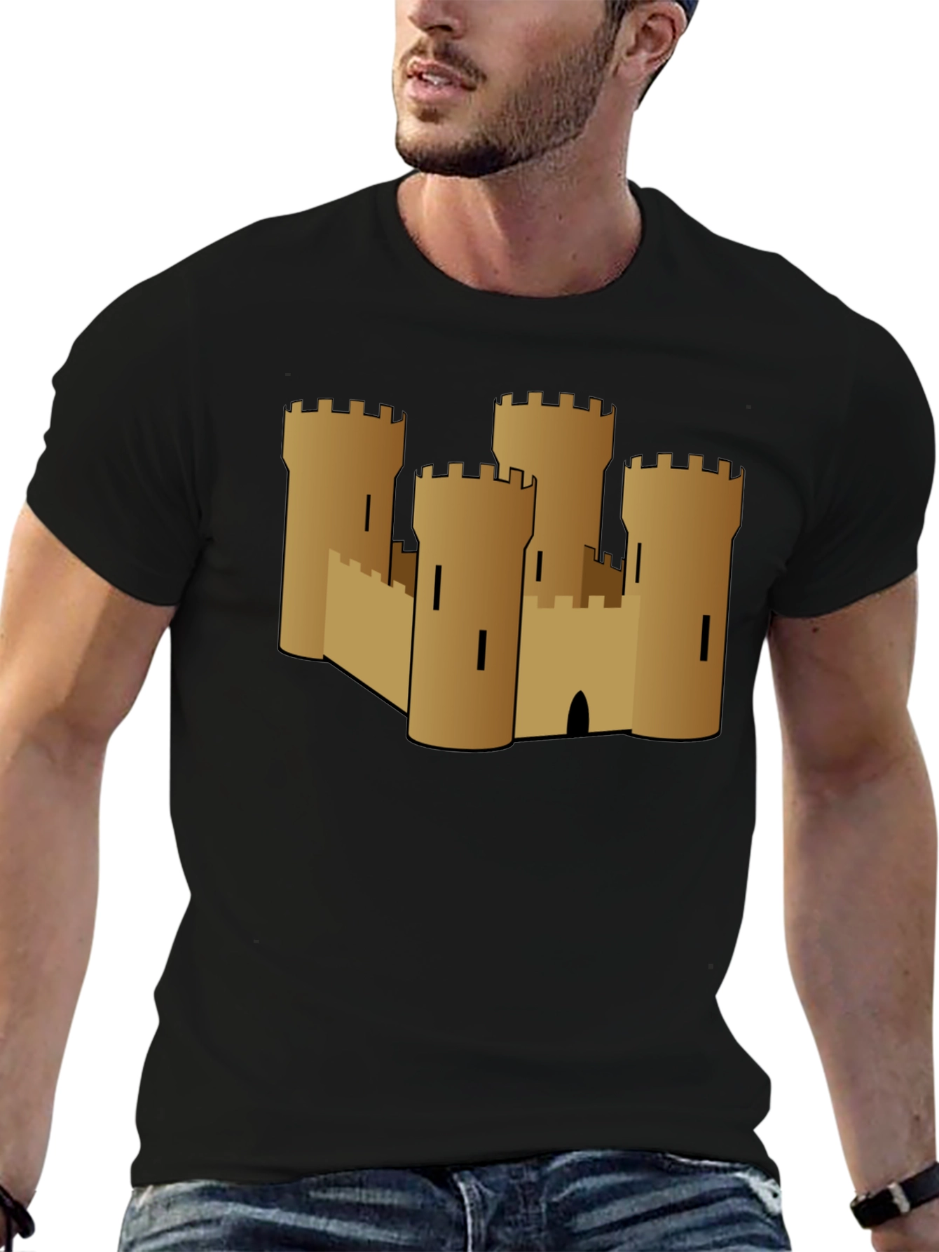 Sand Castle Graphic Tee - Black