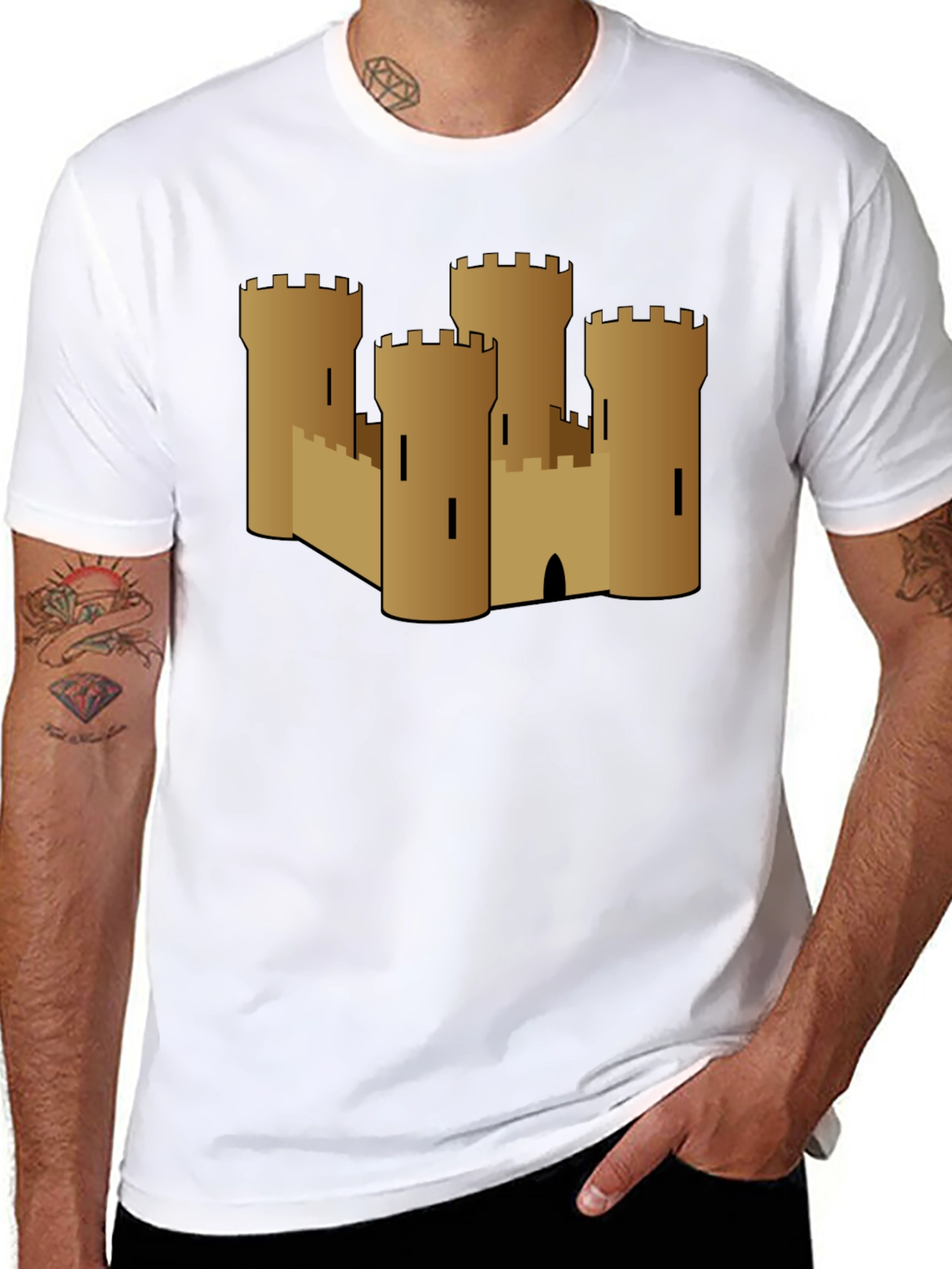 Sand Castle Graphic Tee - Black