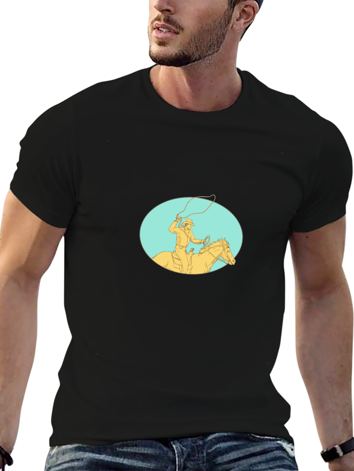 Cowboy Lasso T-Shirt - Black Tee