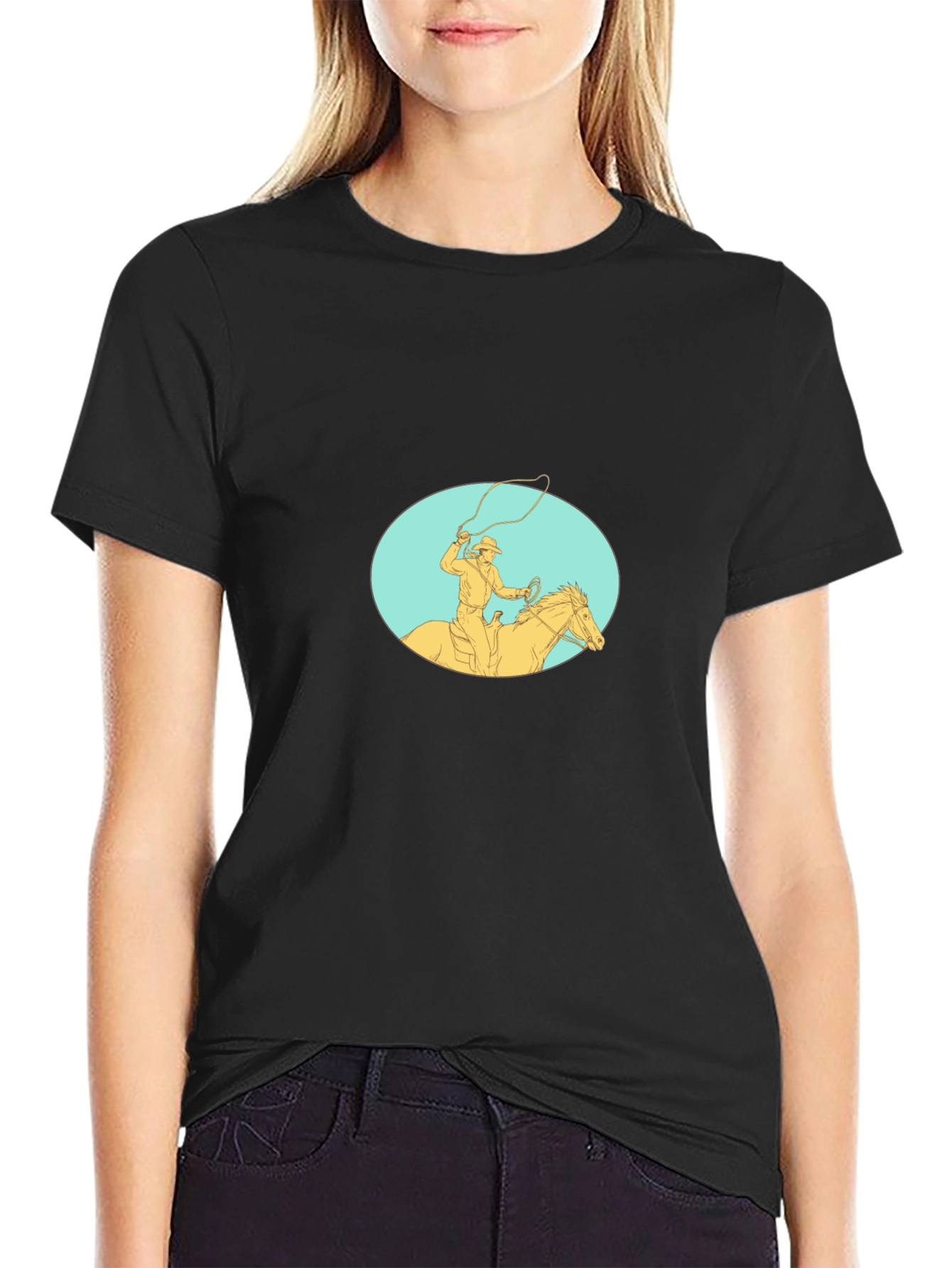 Cowboy Lasso T-Shirt - Black Tee