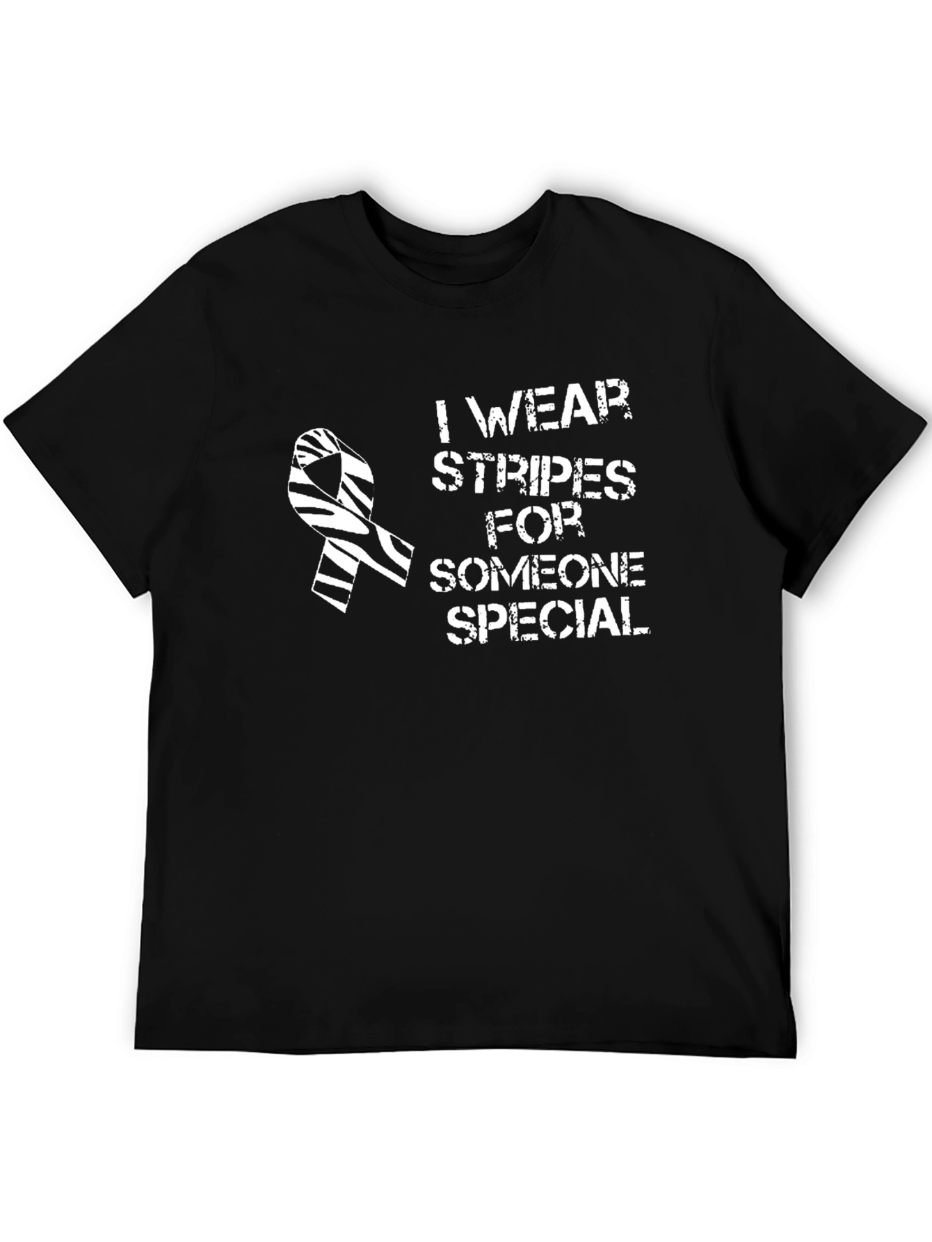 Zebra Stripe Ribbon Awareness T-Shirt - I Wear Stripes