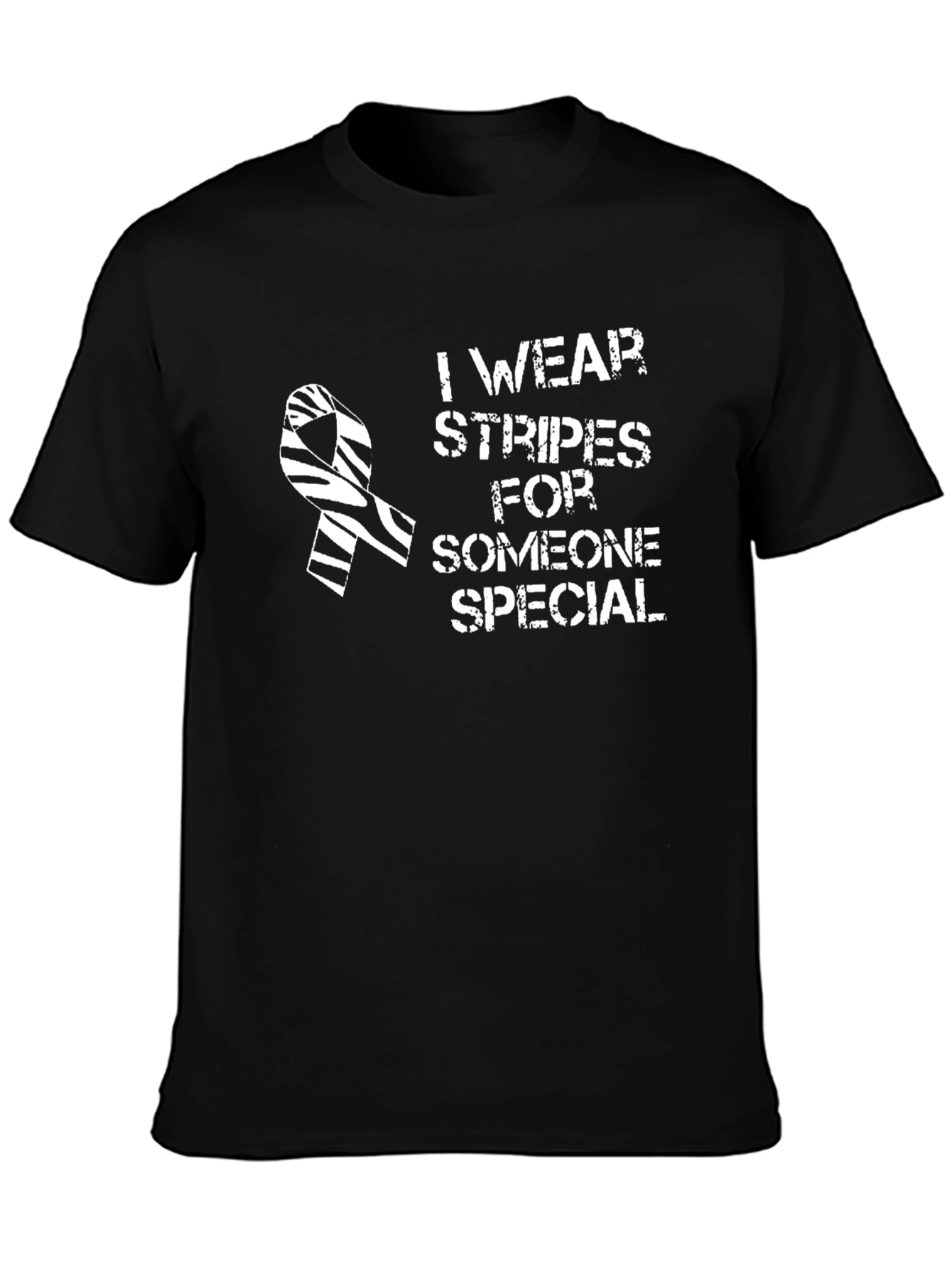 Zebra Stripe Ribbon Awareness T-Shirt - I Wear Stripes