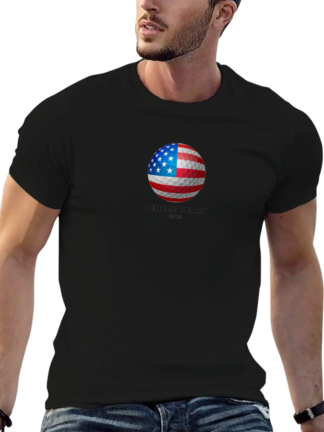 Pebble Beach 2019 American Flag Golf Ball T-Shirt