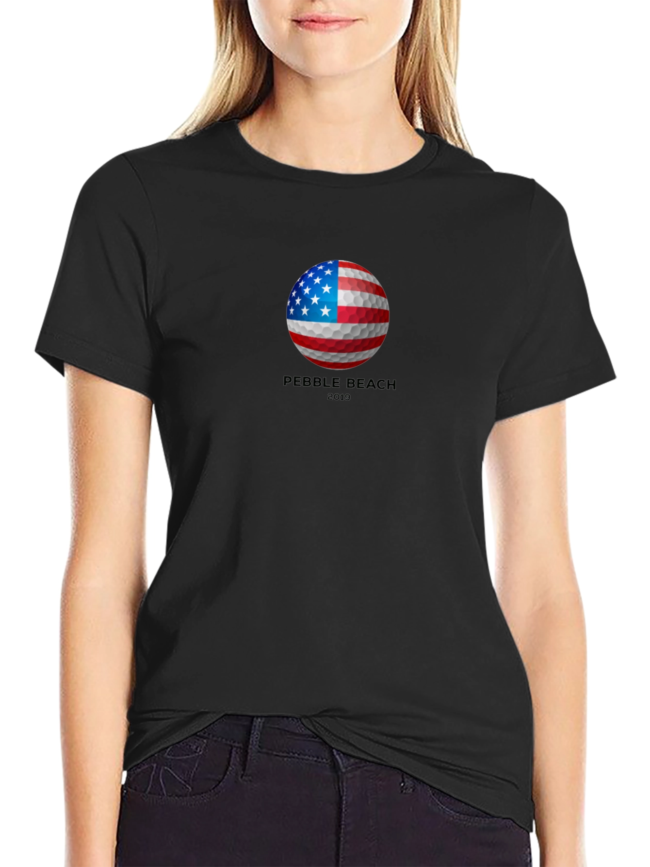 Pebble Beach 2019 American Flag Golf Ball T-Shirt