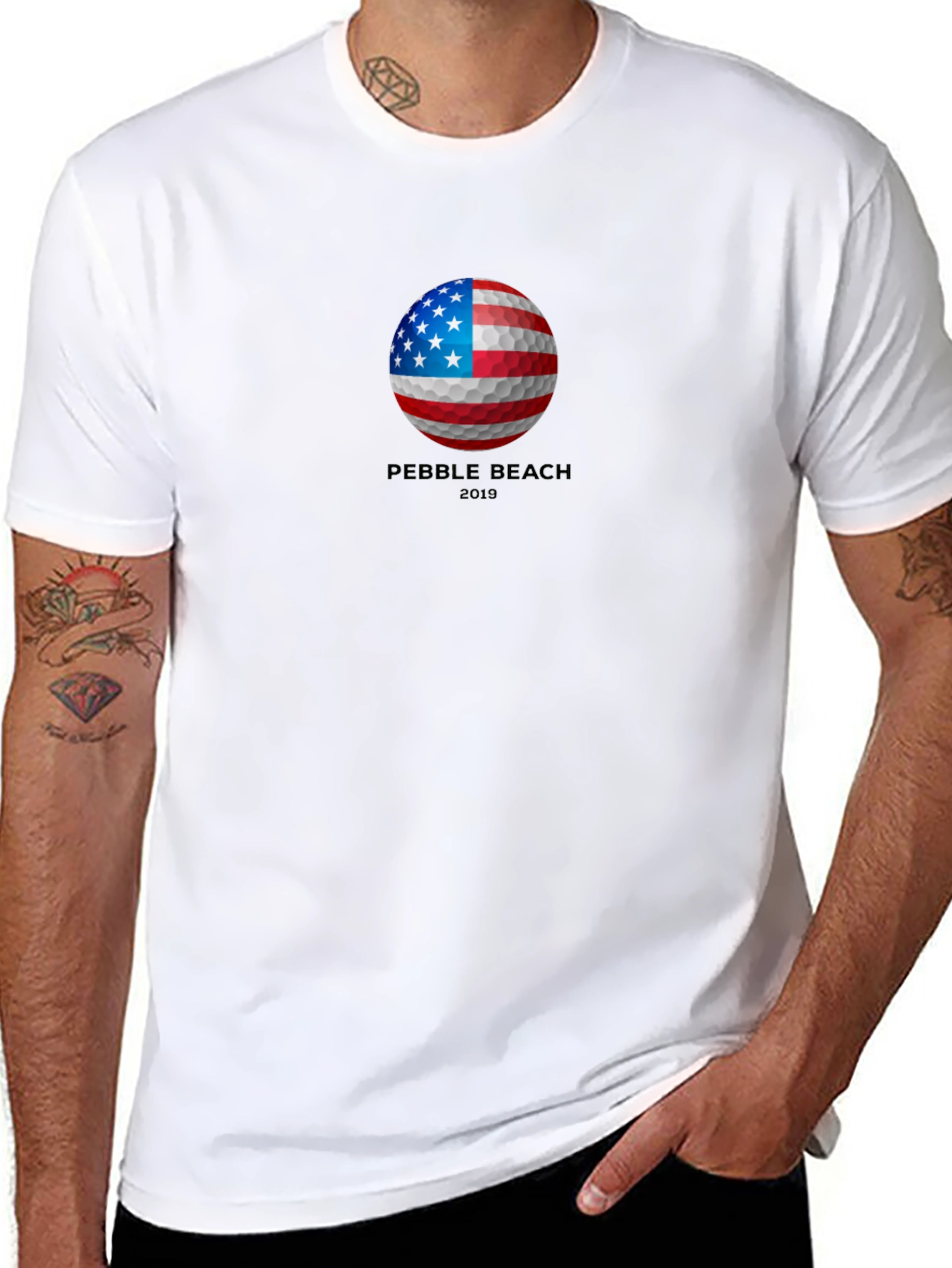 Pebble Beach 2019 American Flag Golf Ball T-Shirt