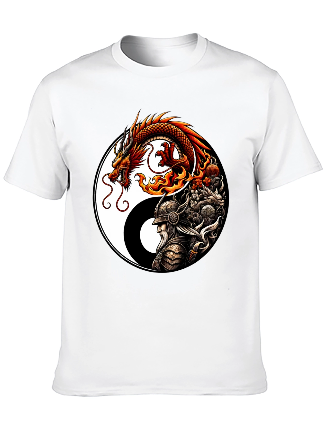 Yin Yang Dragon & Warrior Graphic Tee