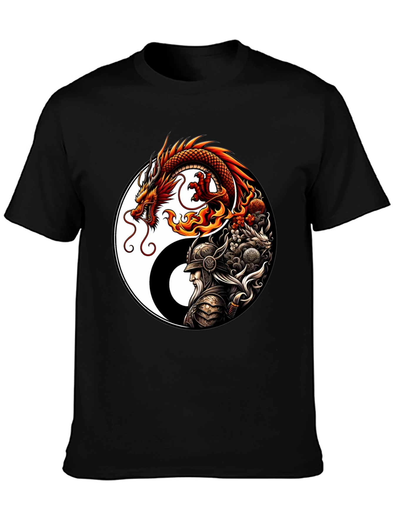 Yin Yang Dragon & Warrior Graphic Tee