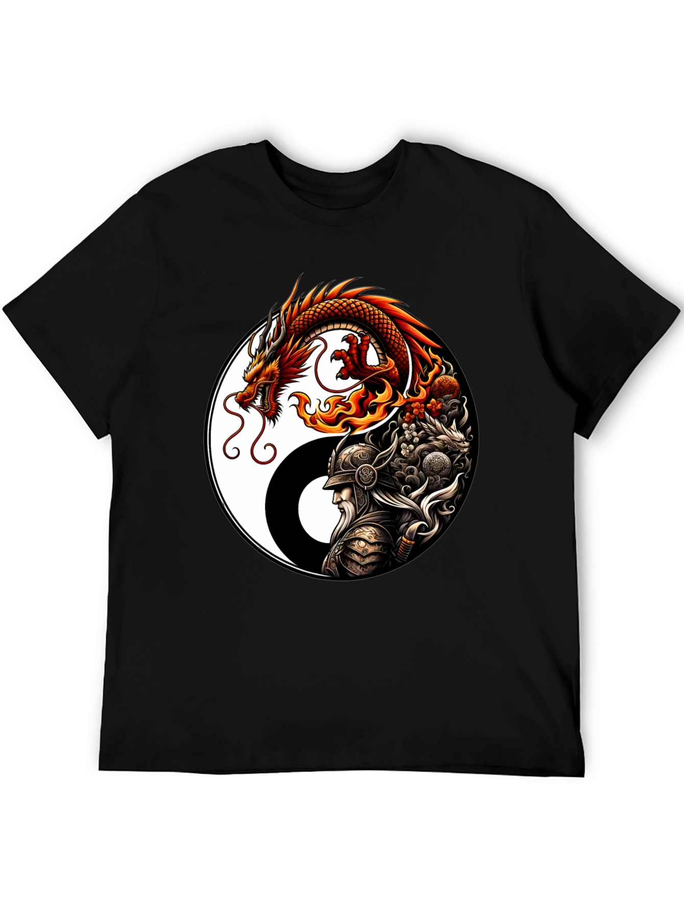 Yin Yang Dragon & Warrior Graphic Tee