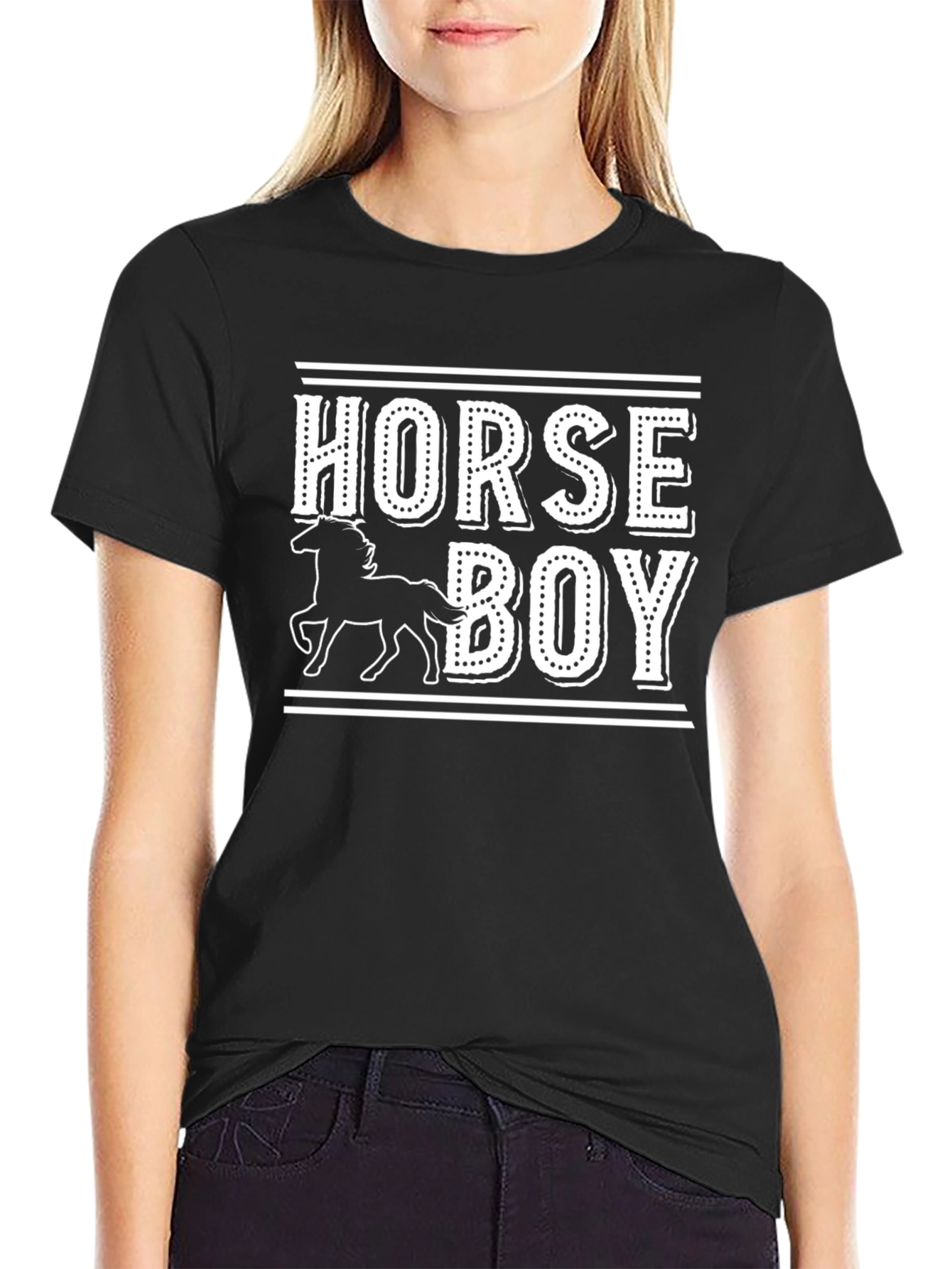 Horse Boy T-Shirt - Black
