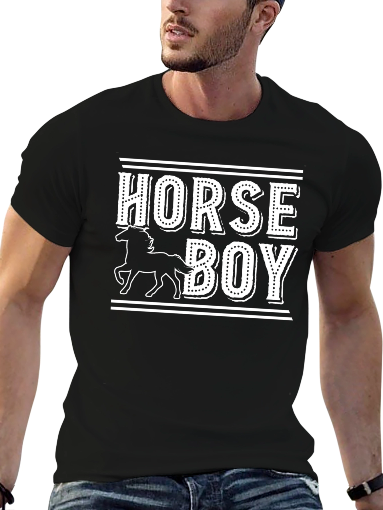 Horse Boy T-Shirt - Black