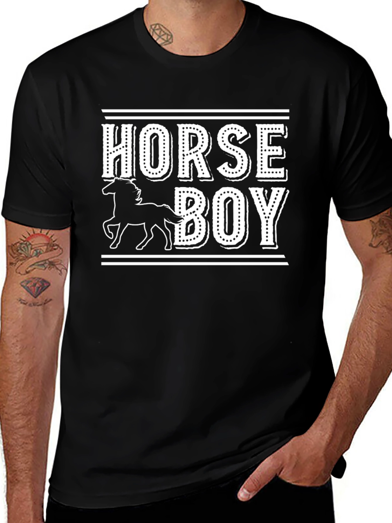 Horse Boy T-Shirt - Black