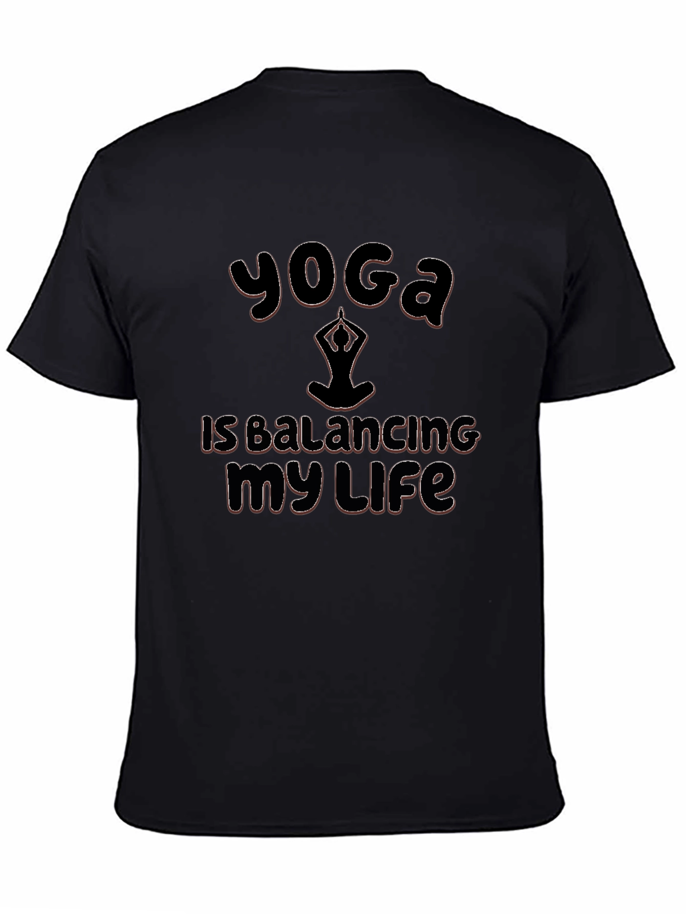 Yoga Balancing Life Graphic Black T-Shirt