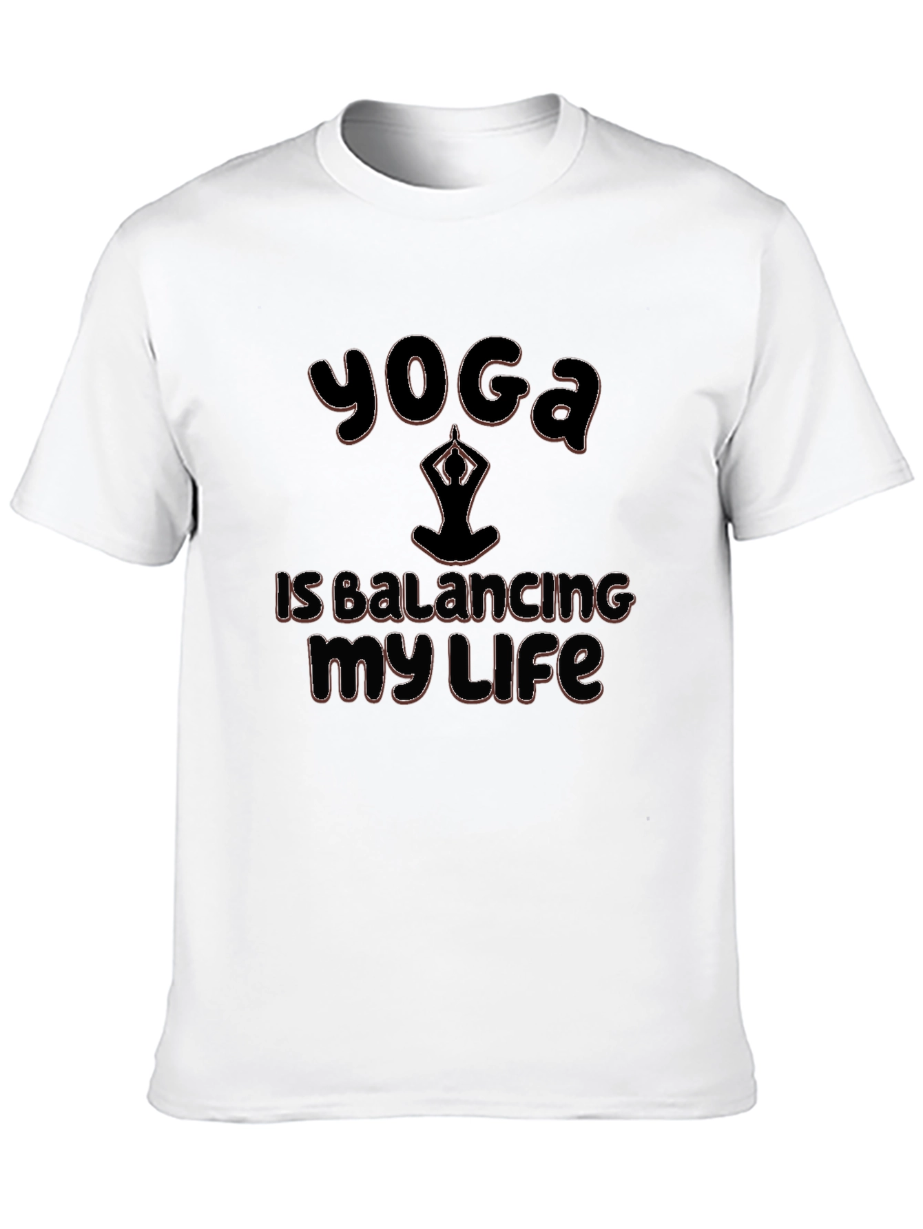 Yoga Balancing Life Graphic Black T-Shirt